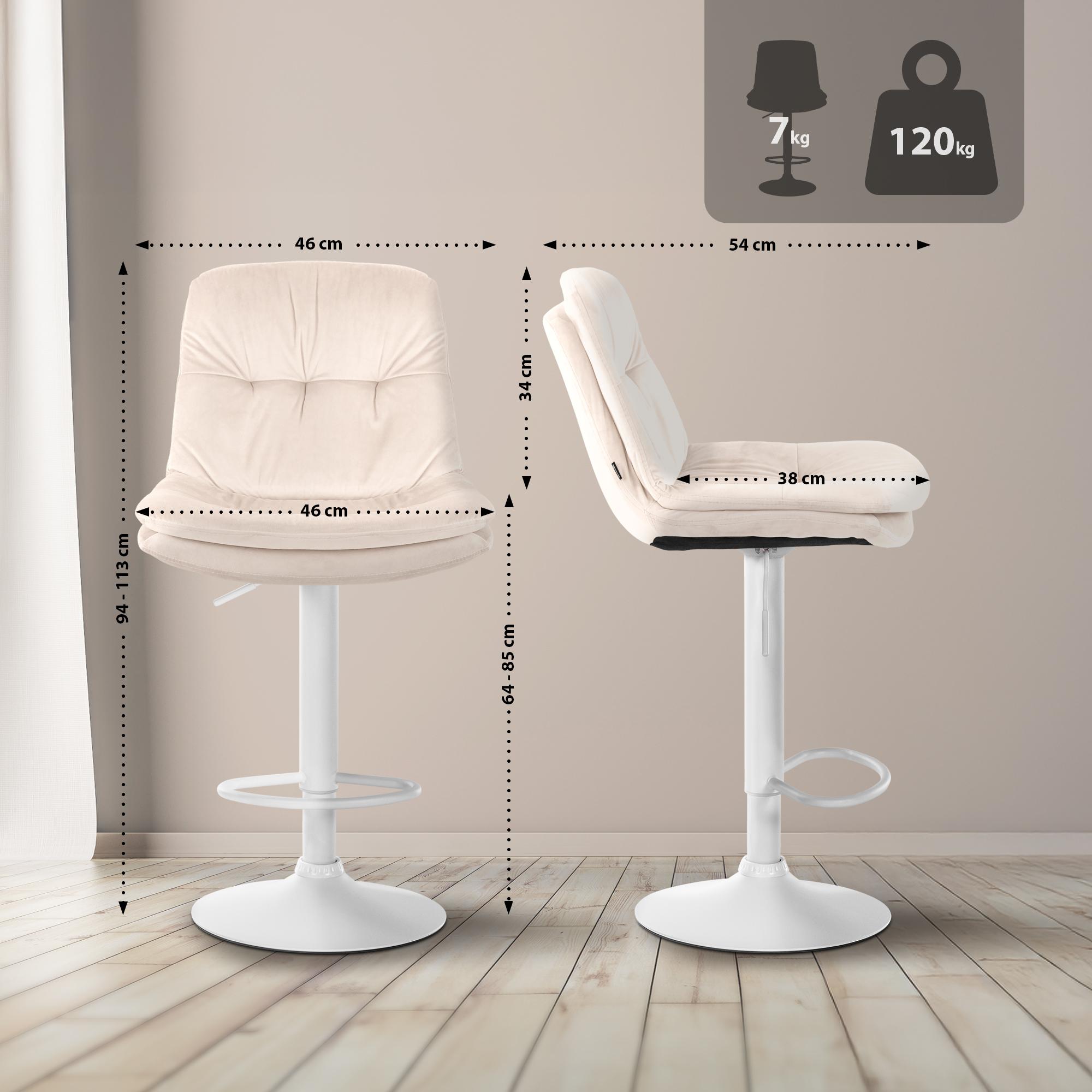 Tabouret de bar Laurel velours