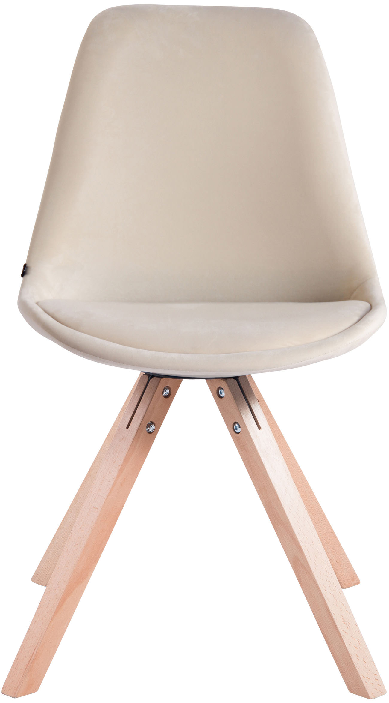 Lot de 4 Chaises de salle à manger Toulouse Velours Pieds carrés bois