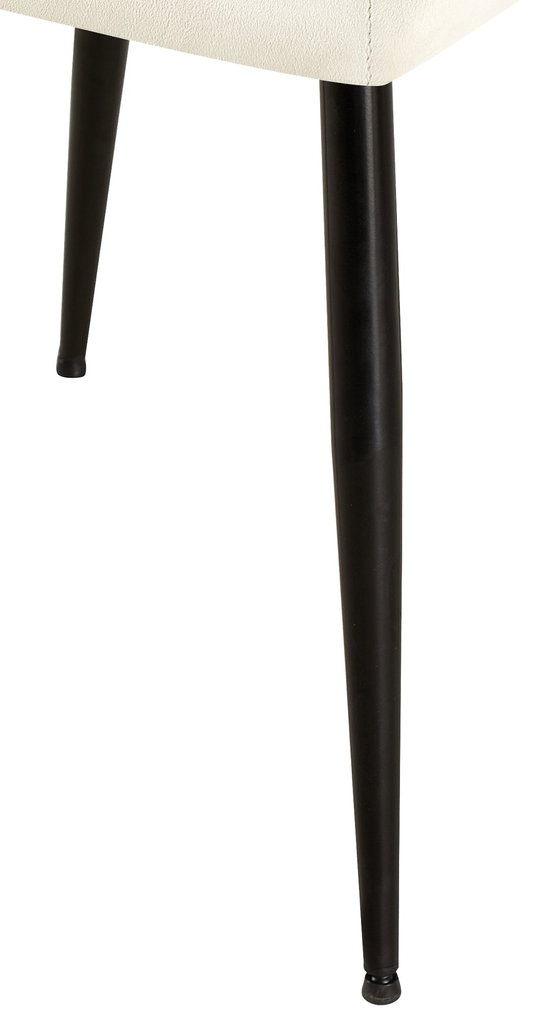 Lot de 4 Chaises de salle à manger Emia en Velours avec Piètement en Métal noir