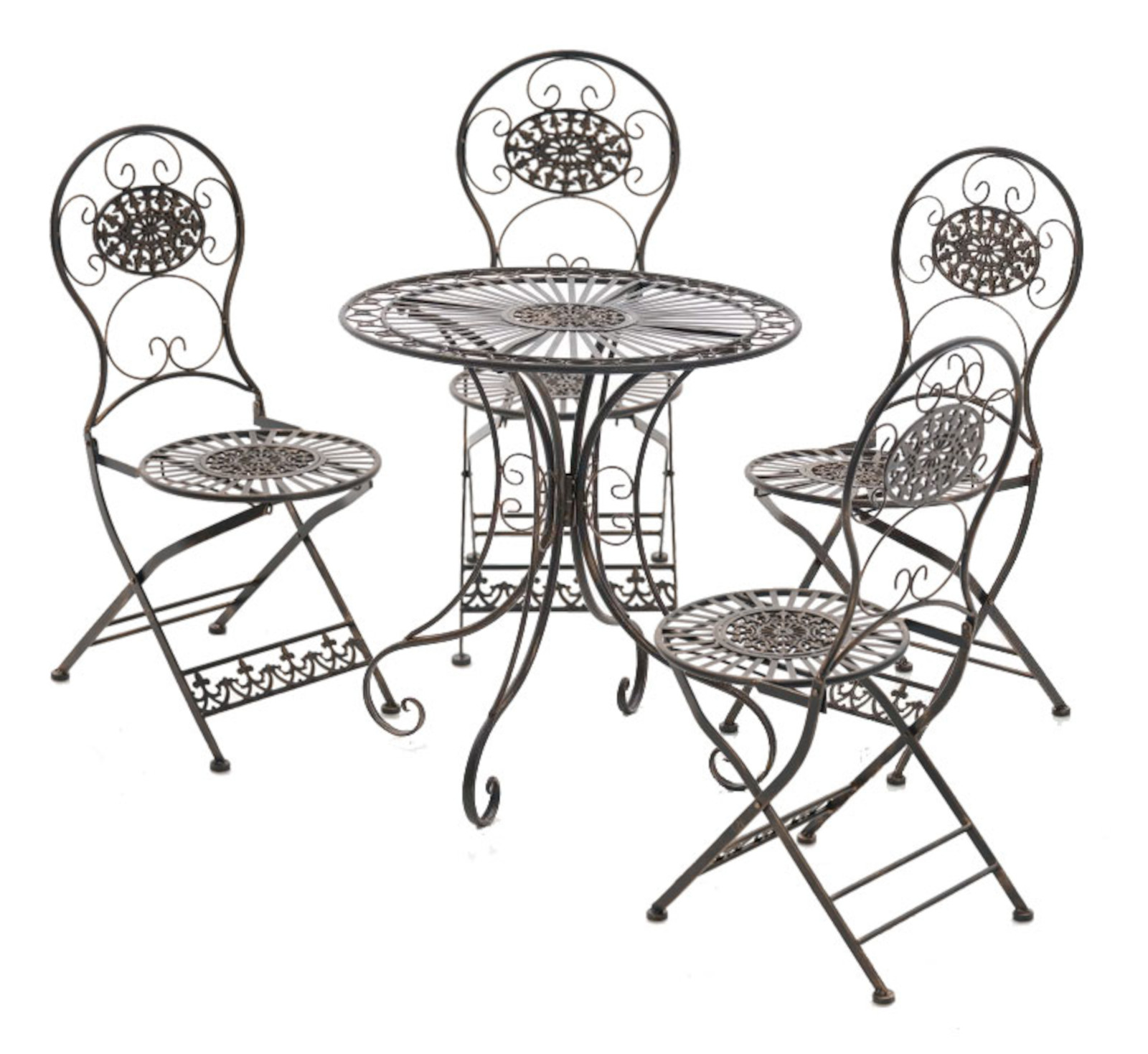 Lot de 2 Chaises de jardin pliables Mani en fer forgé