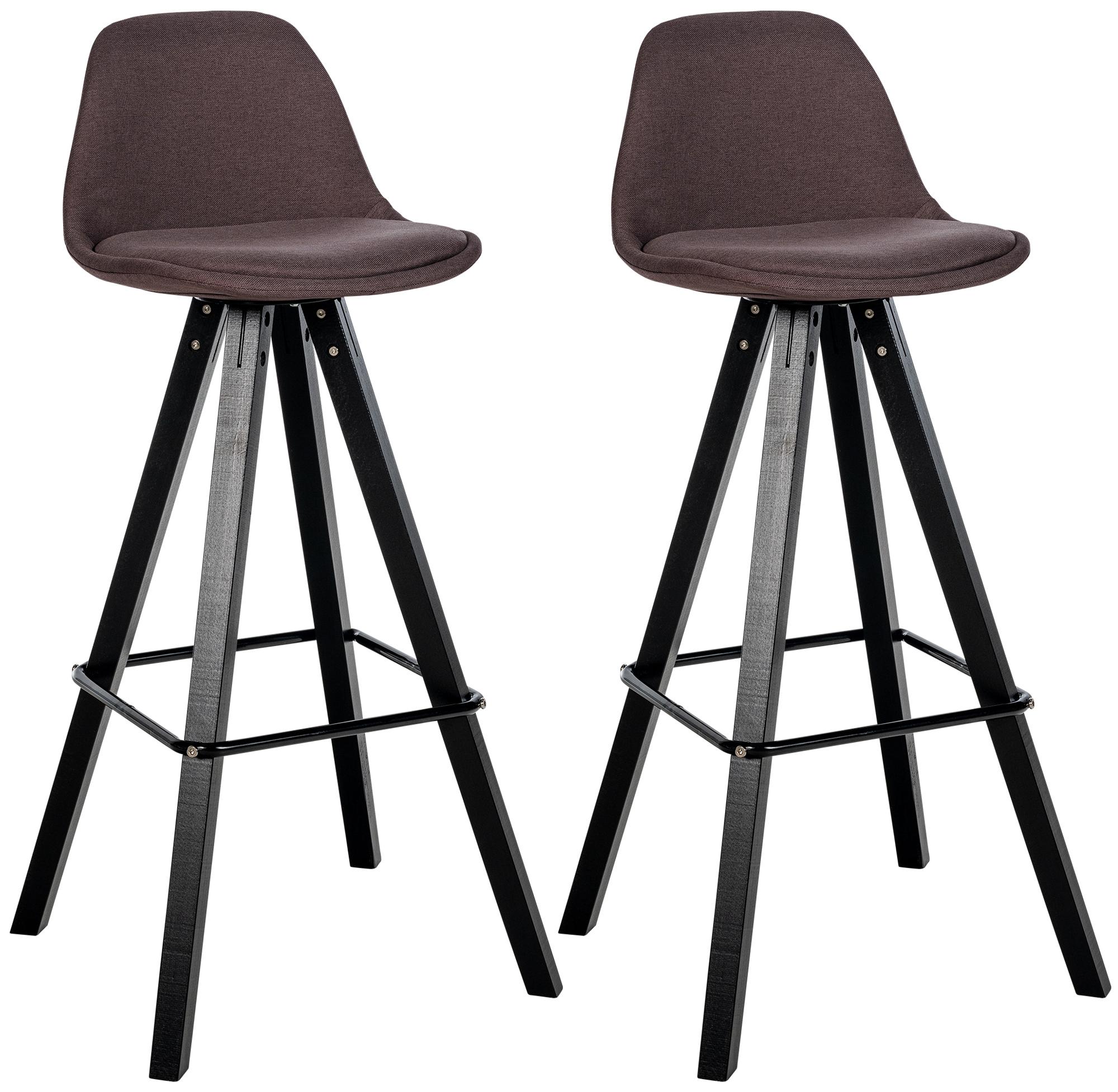 Lot de 2 tabourets de bar Corbin en tissu carré