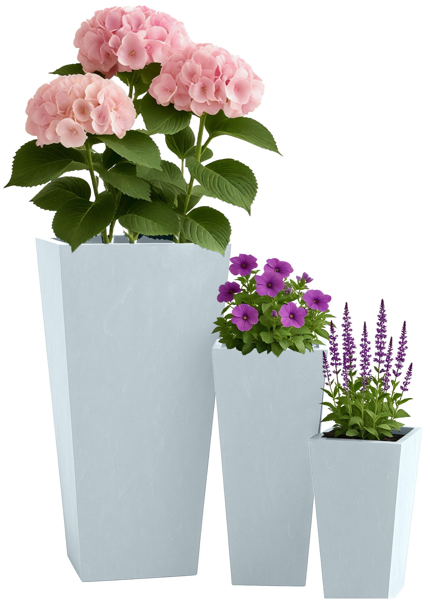 Set de 3 bacs à plantes carrés 2
