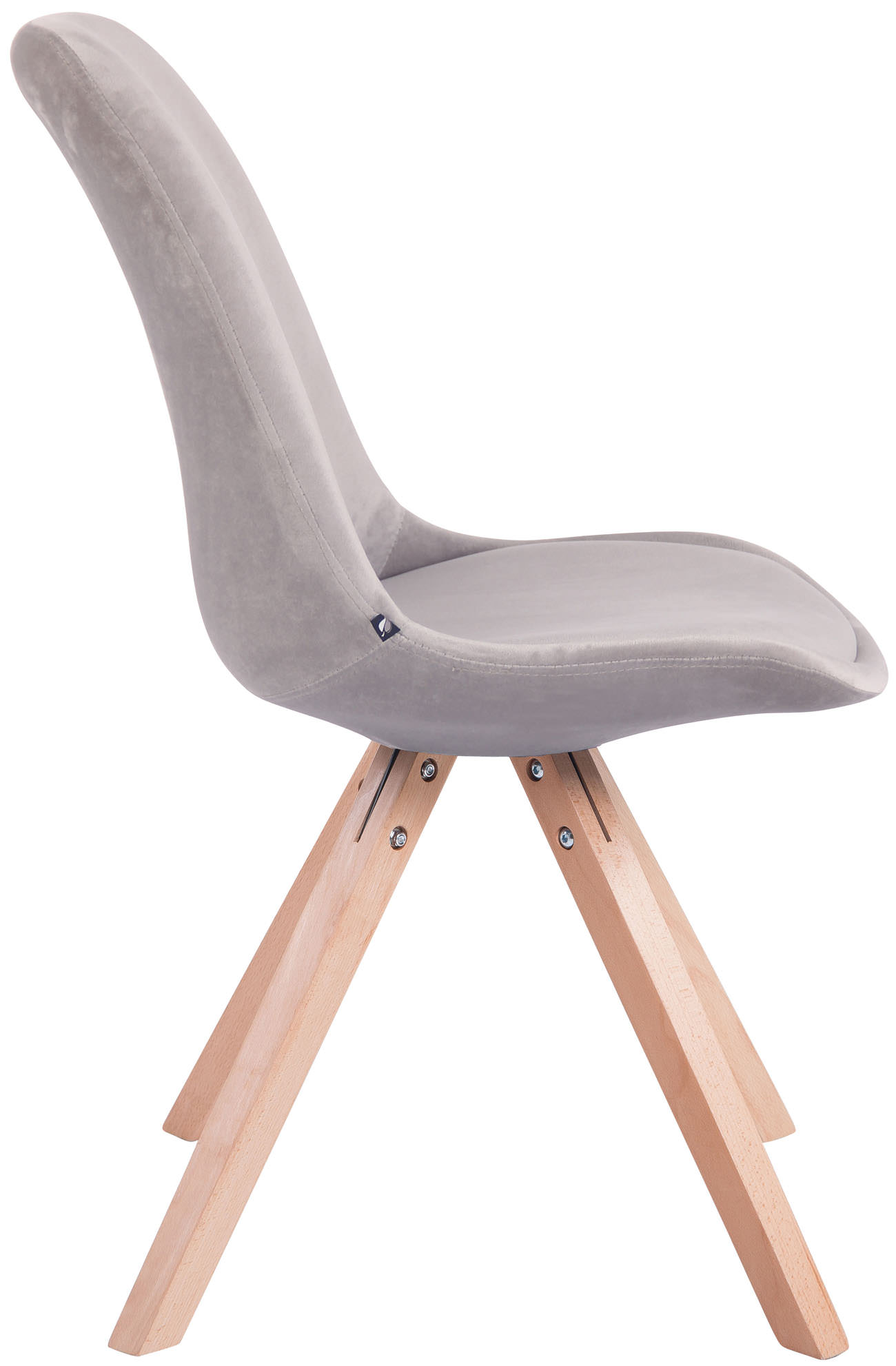 Lot de 4 Chaises de salle à manger Toulouse Velours Pieds carrés bois