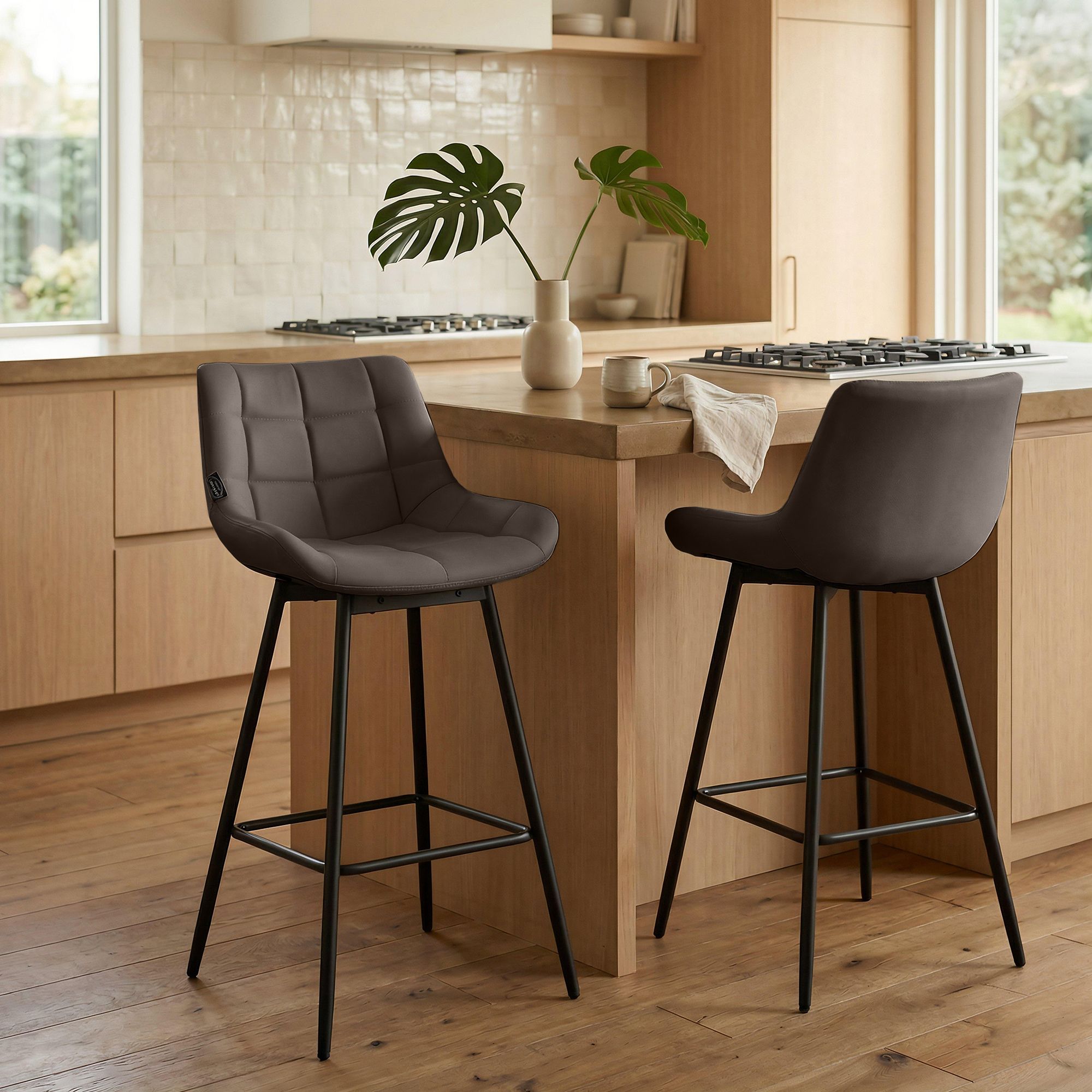 Lot de 4 tabourets de bar Weston pivotants