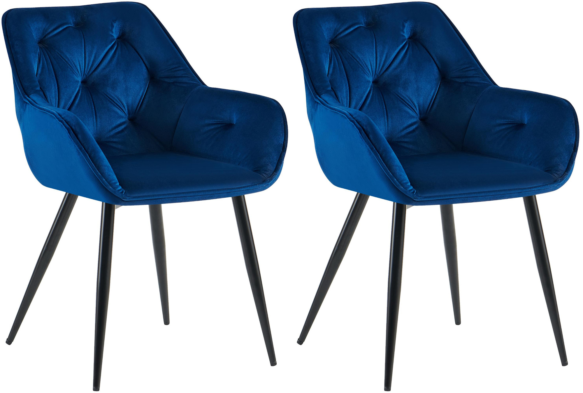 Lot de 2 chaises de salle à manger Cassis revêtement en velours