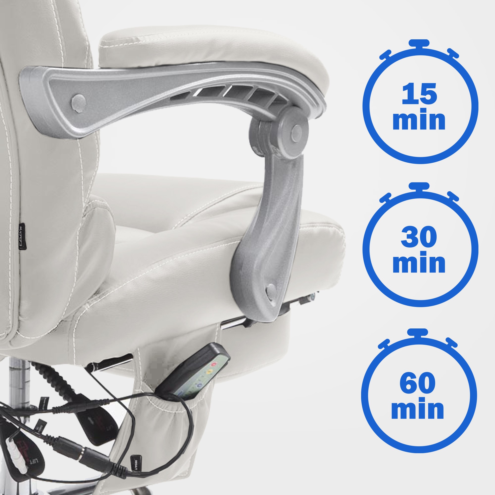Chaise de bureau Pacific avec fonction massage simili cuir