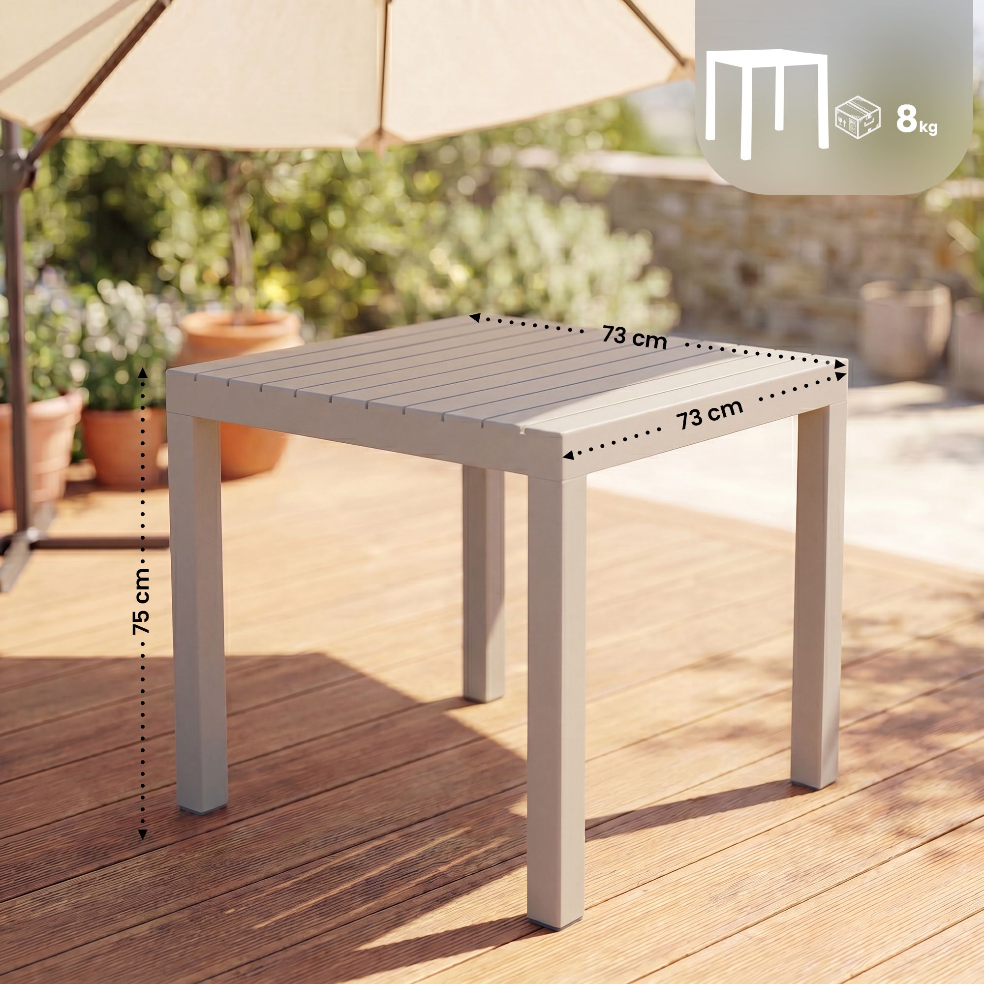 Table de jardin Kato 73 x 73 cm
