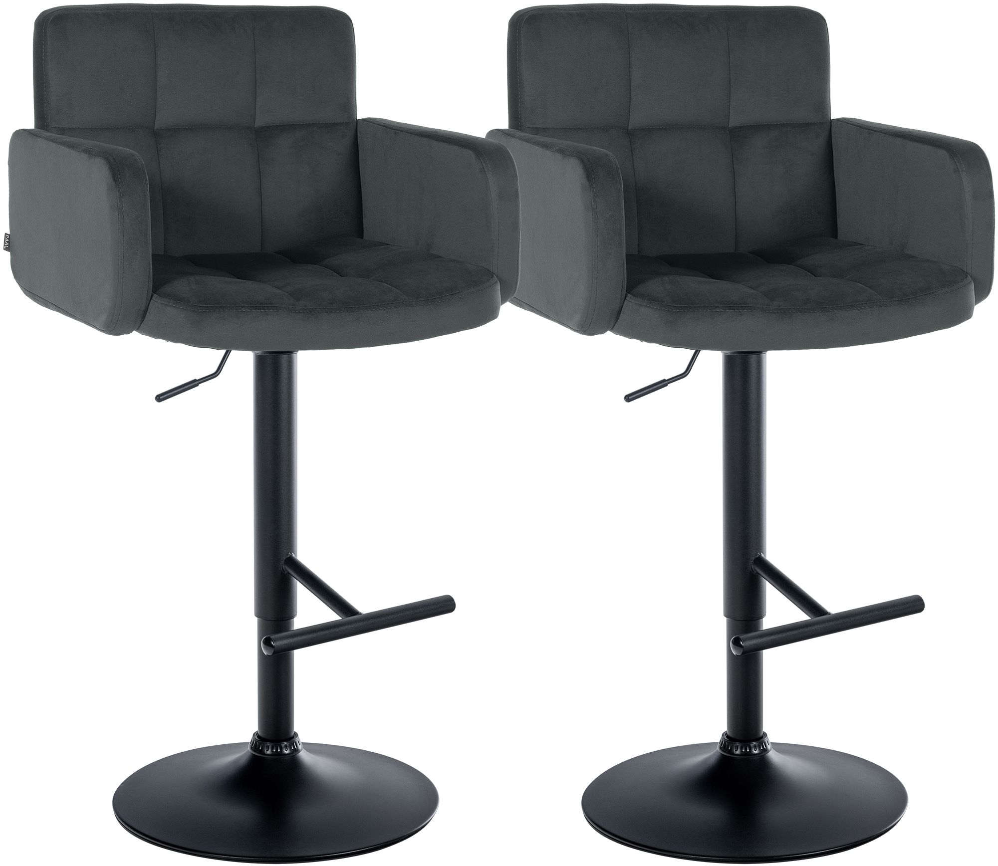 Lot de 2 tabourets de bar Los Angeles velours