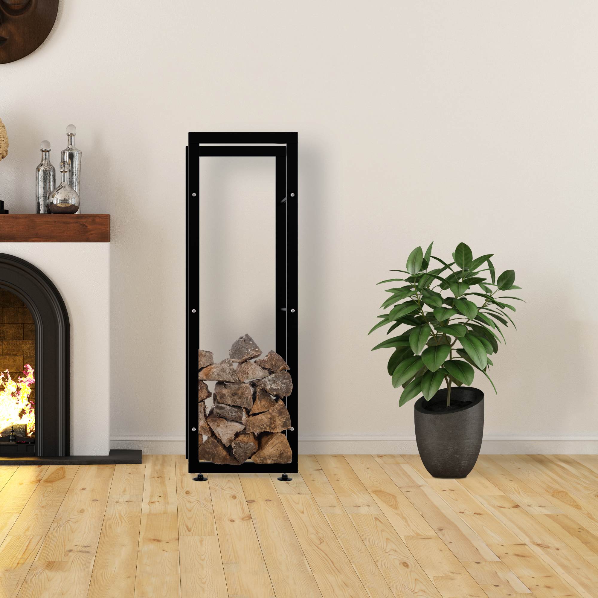 Porte-bûches pour bois de cheminée Keri V2