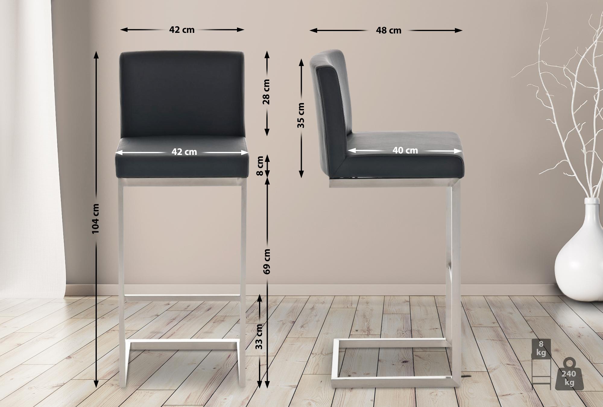 Tabouret de bar Paros en similicuir