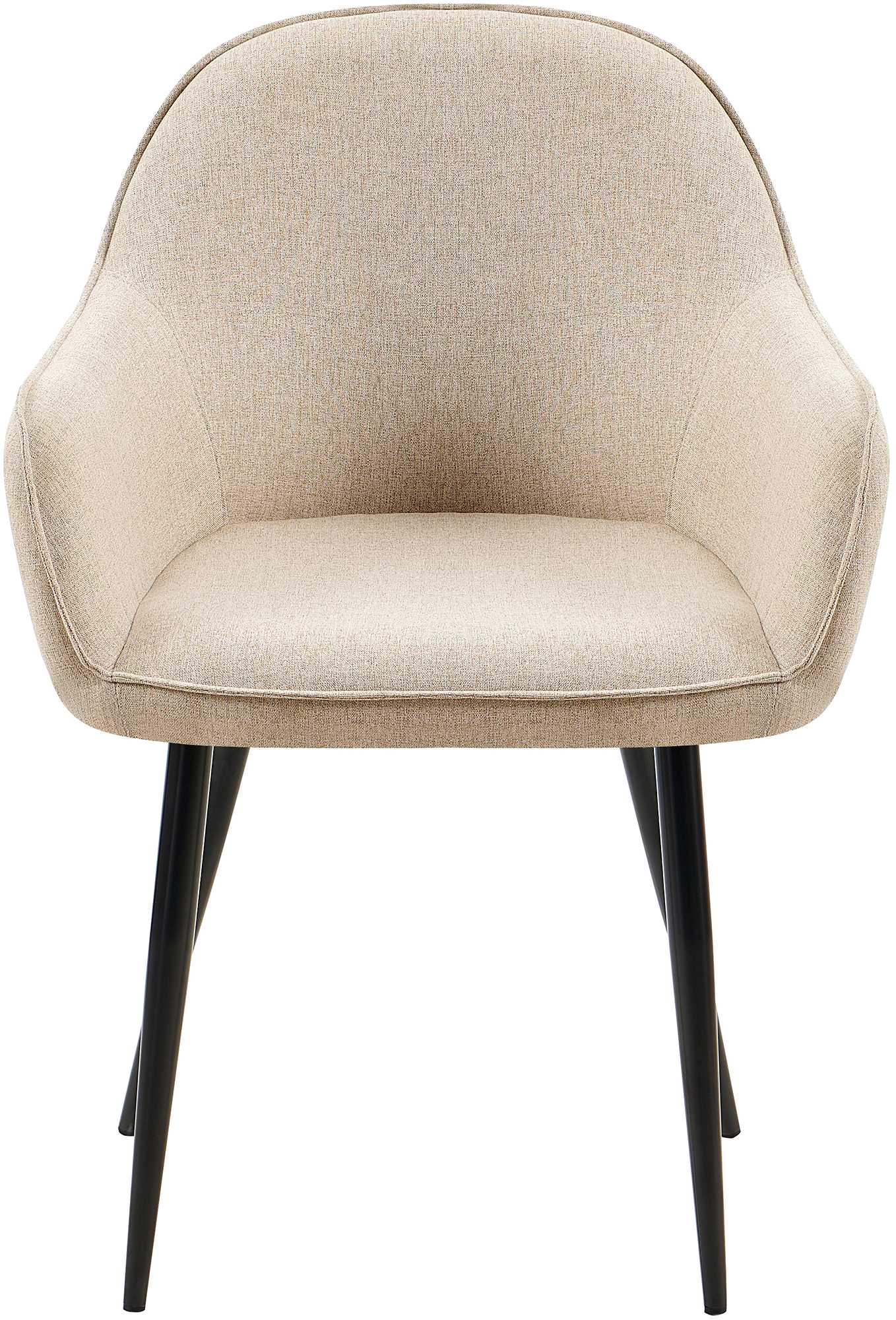 Lot de 2 Chaises de salle à manger Boise en Tissu avec Piètement en Métal noir