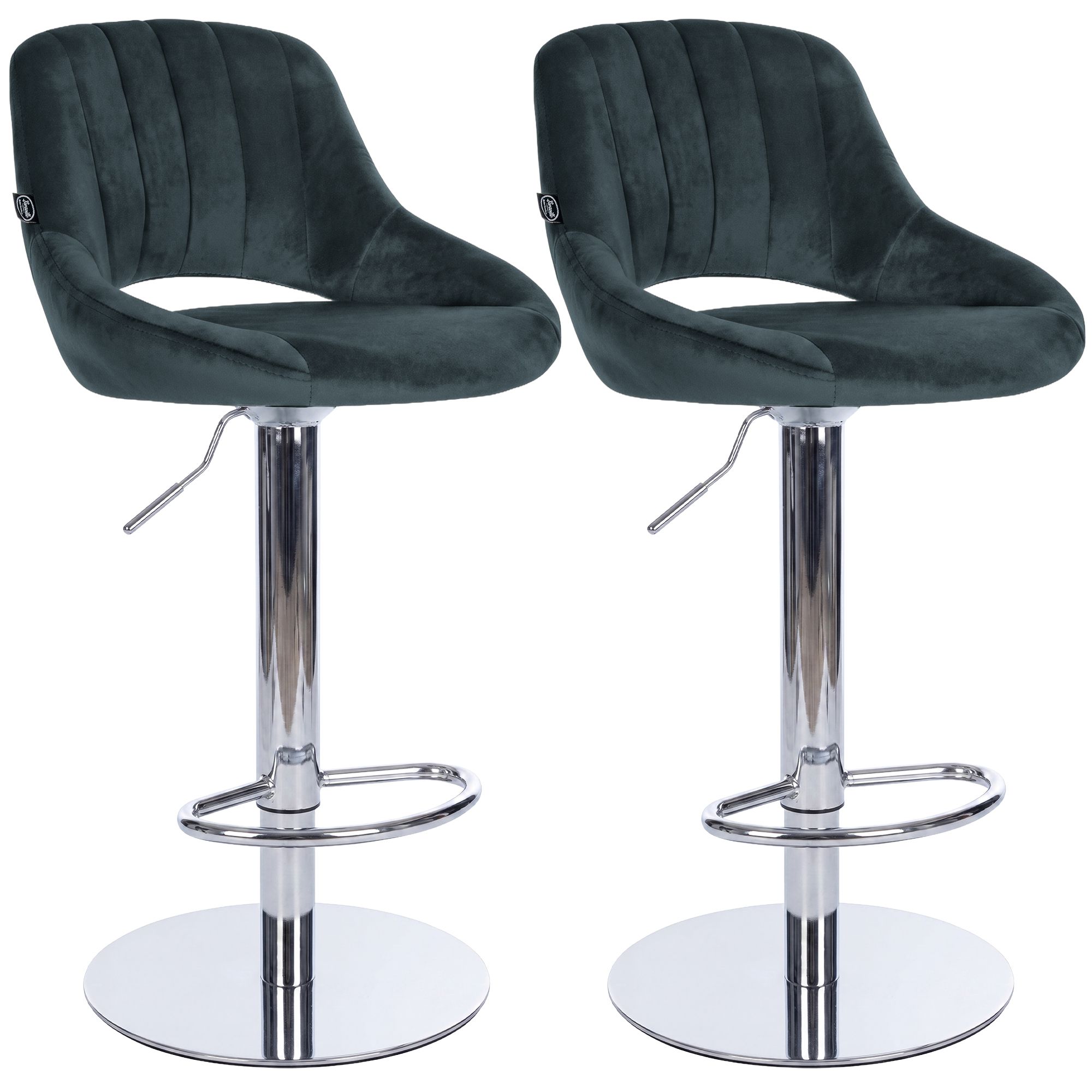 Lot de 2 tabourets de bar Milet chromés avec socles extra lourds