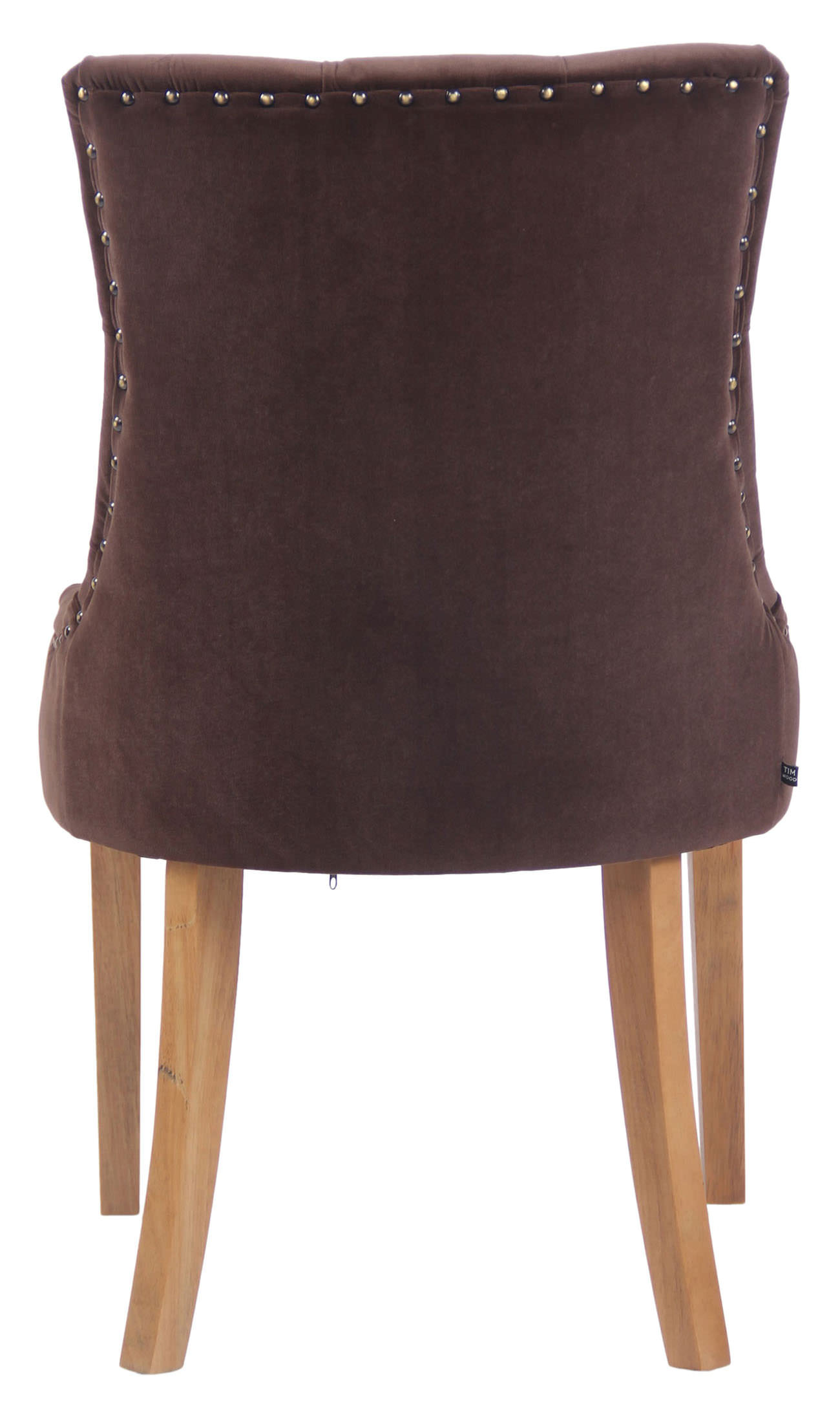 Lot de 4 Chaises de salle à manger Aberdeen en Velours Piètement en bois d'hévéa