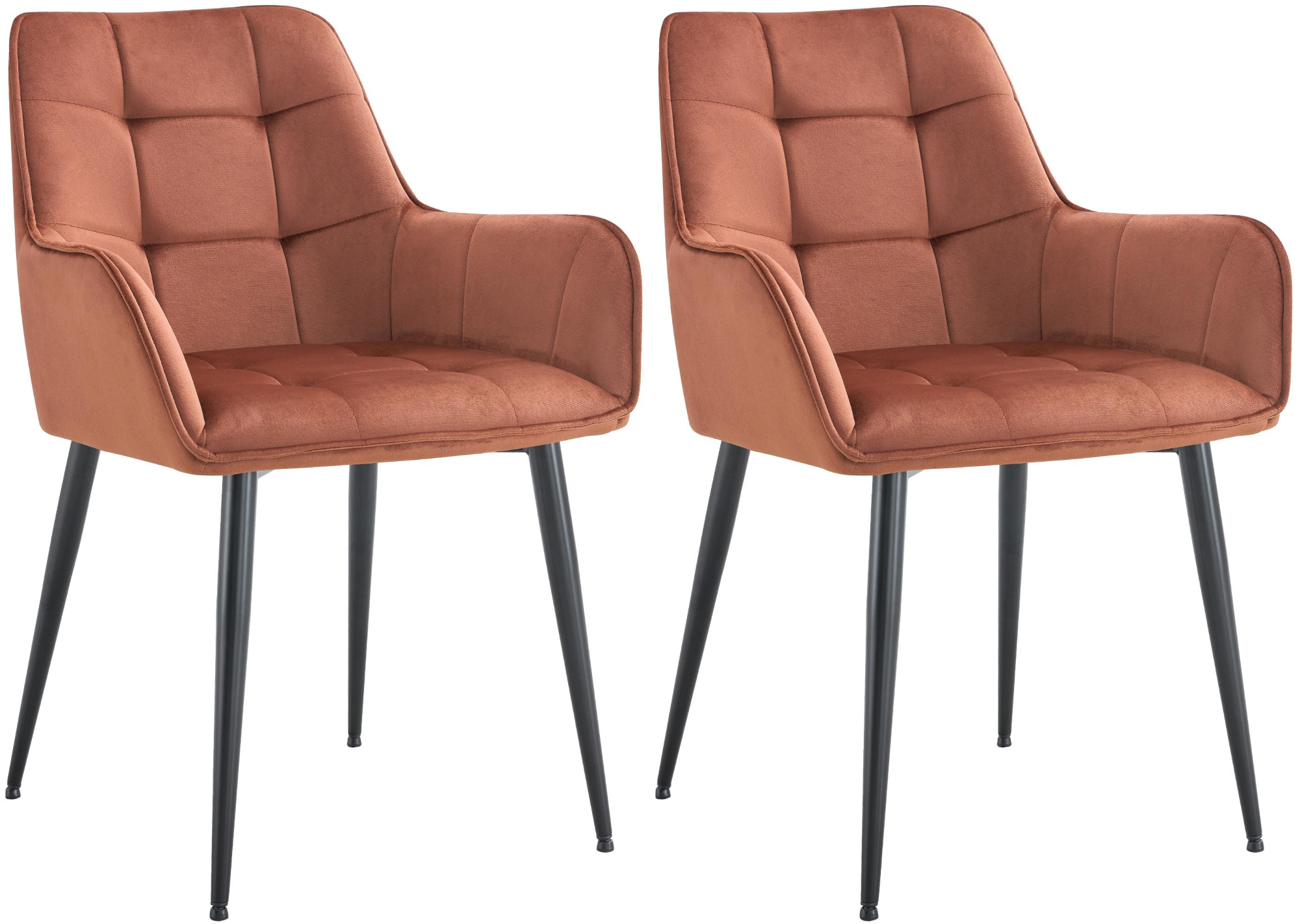 Lot de 2 chaises de salle à manger Ferndale velours