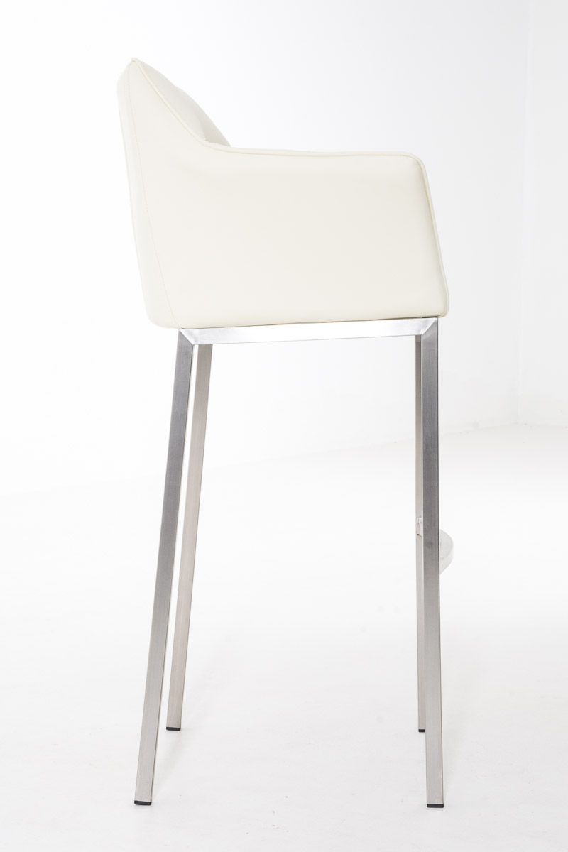 Tabouret de bar Damaso en similicuir avec piétement quatre pieds