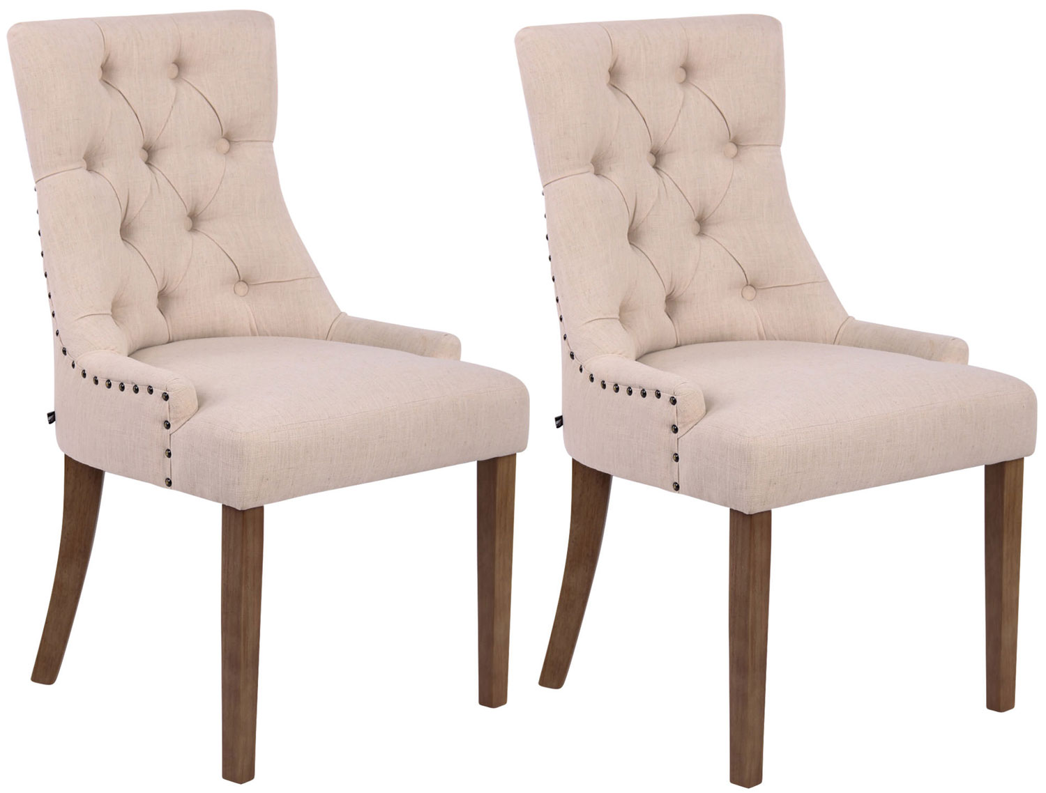 Lot de 2 chaises de salle à manger Aberdeen en tissu