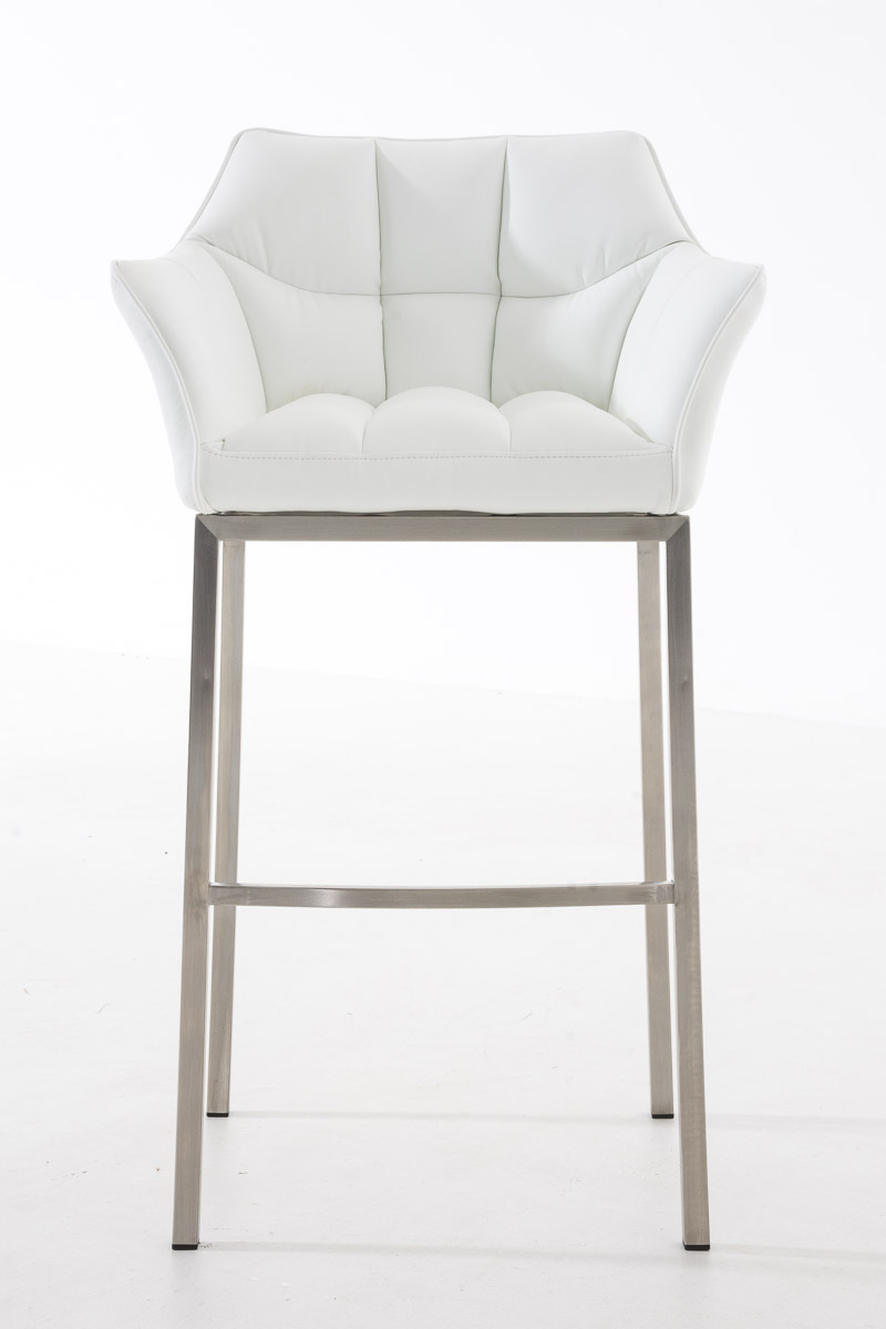 Tabouret de bar Damaso en similicuir avec piétement quatre pieds