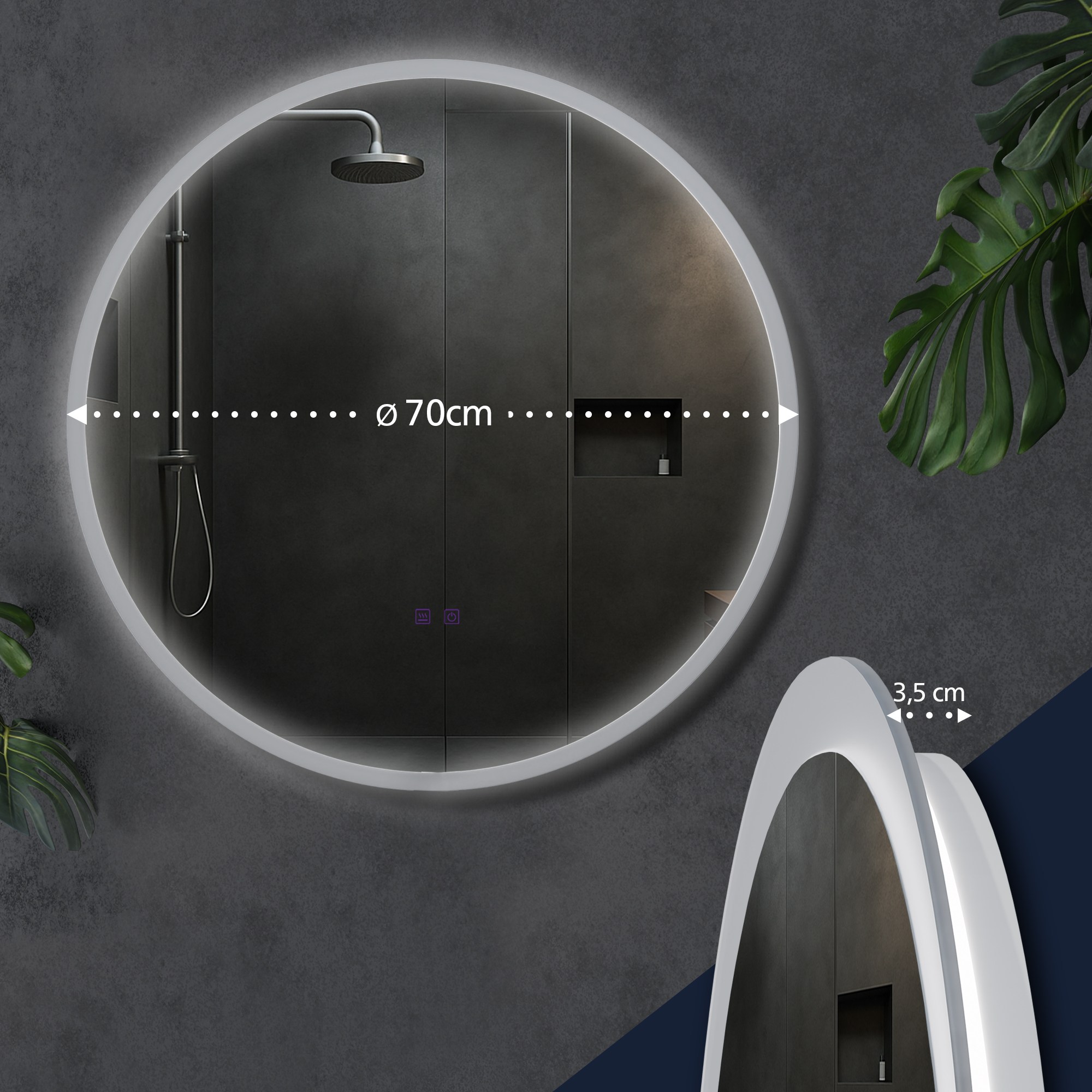 Miroir de salle de bain Laconia avec Bluetooth