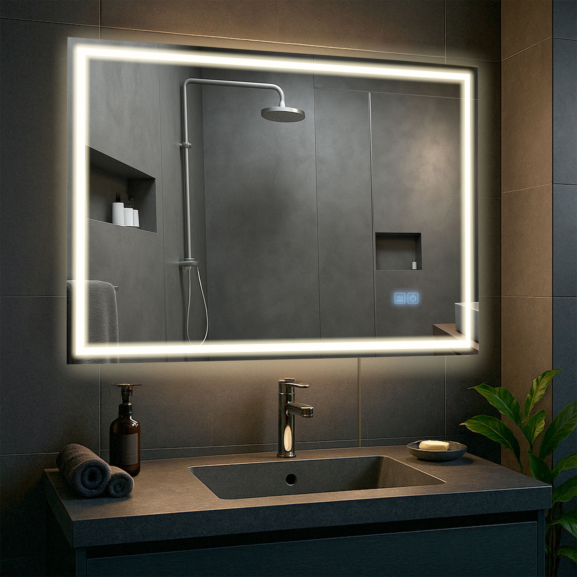 Miroir de Salle de Bain Jaffrey avec Bluetooth