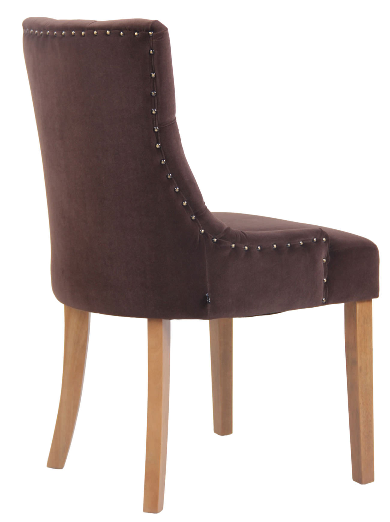 Lot de 4 Chaises de salle à manger Aberdeen en Velours Piètement en bois d'hévéa