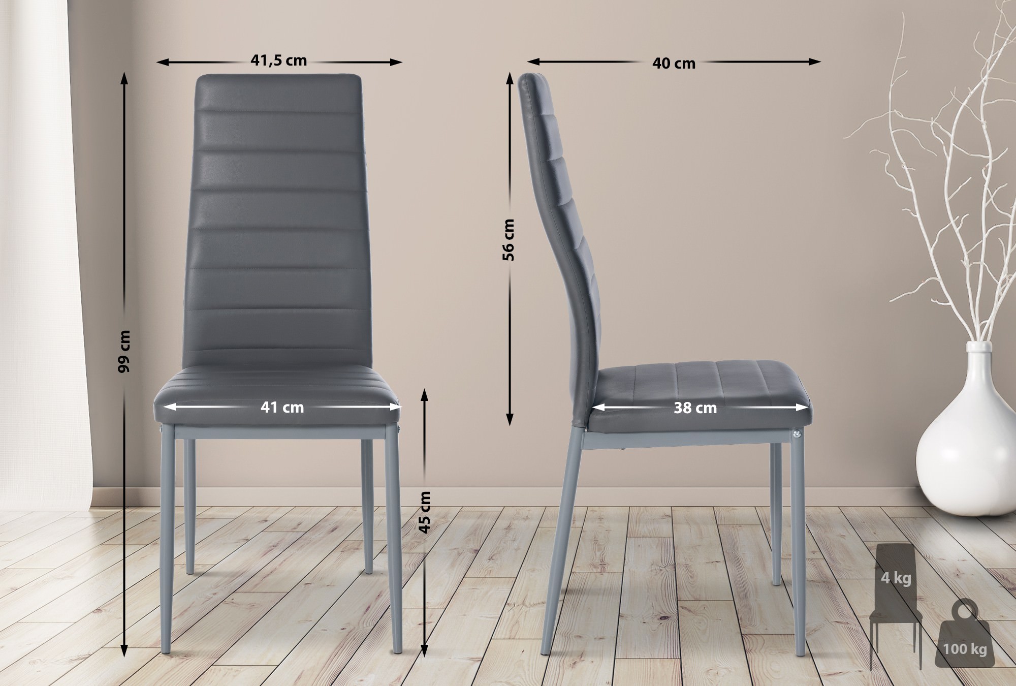 Lot de 4 chaises de salle à manger Mayfair