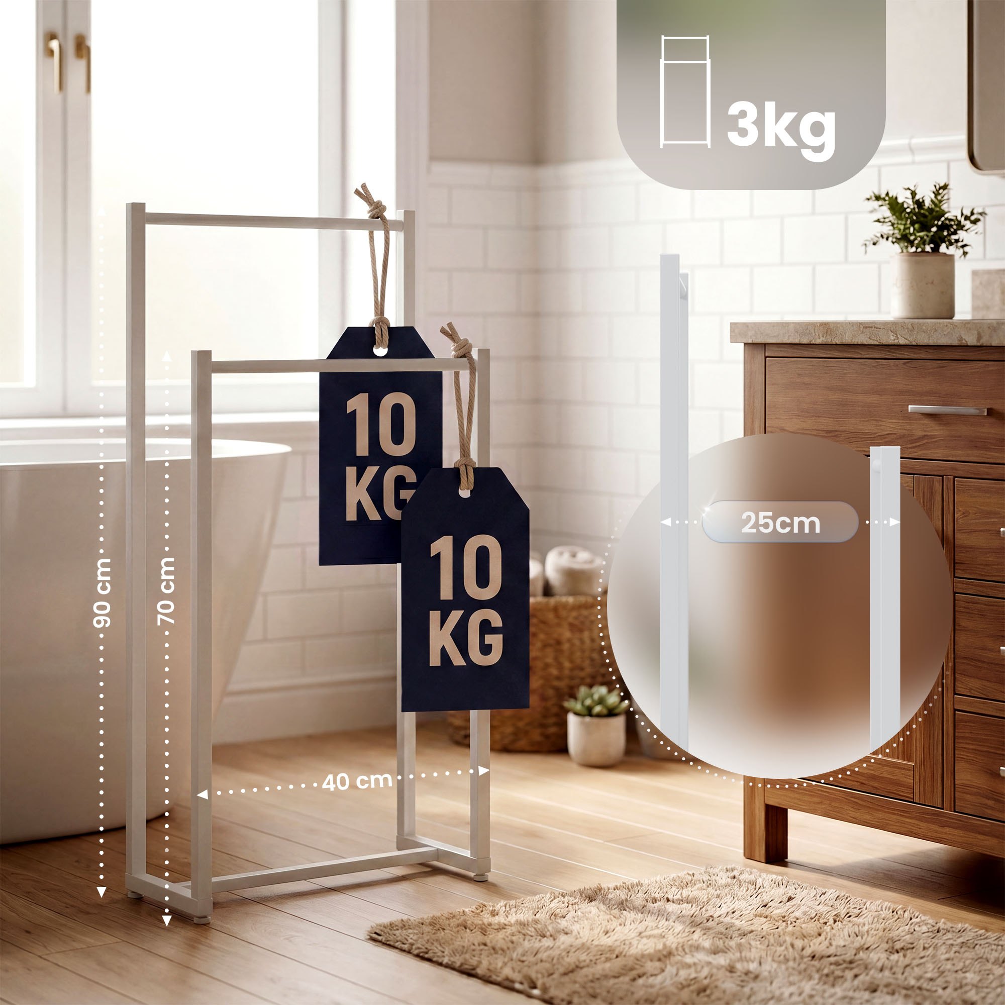 Porte-serviettes Taunton pour salle de bain &ndash; design moderne et fixation facile