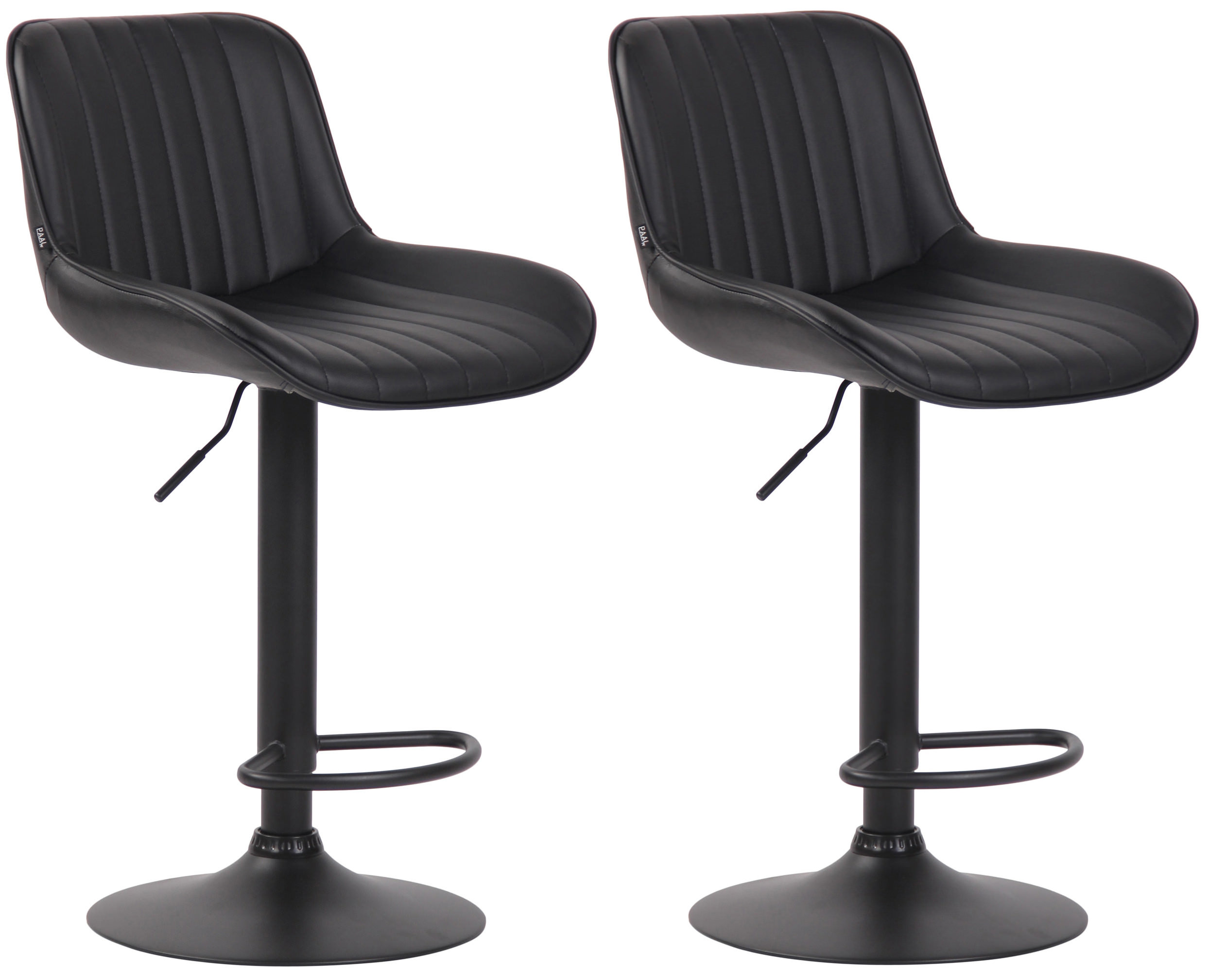 Lot de 2 Tabourets de bar Lentini en Similicuir Pied trompette en Métal