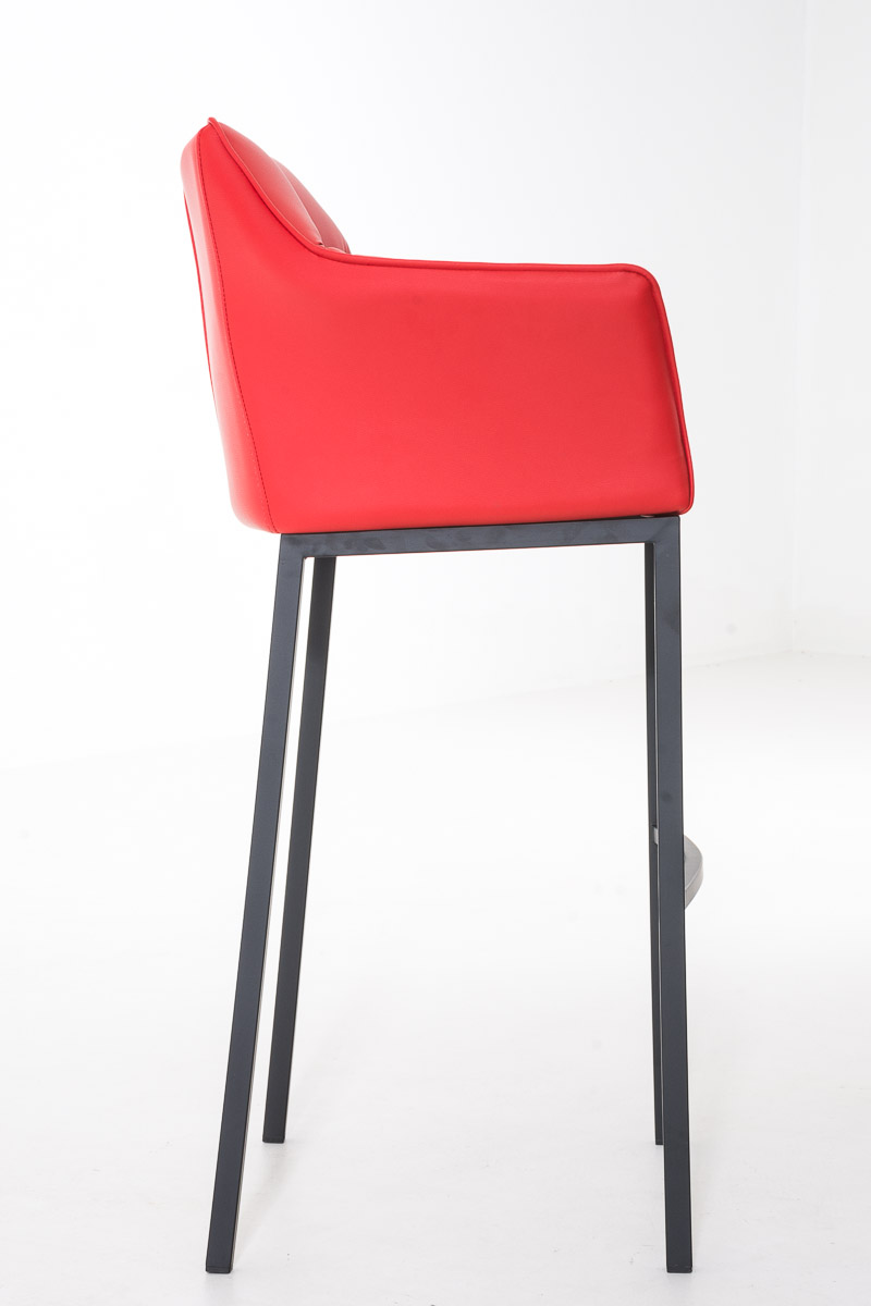 Ensemble de 2 tabourets de bar Damaso en similicuir avec piétement en métal