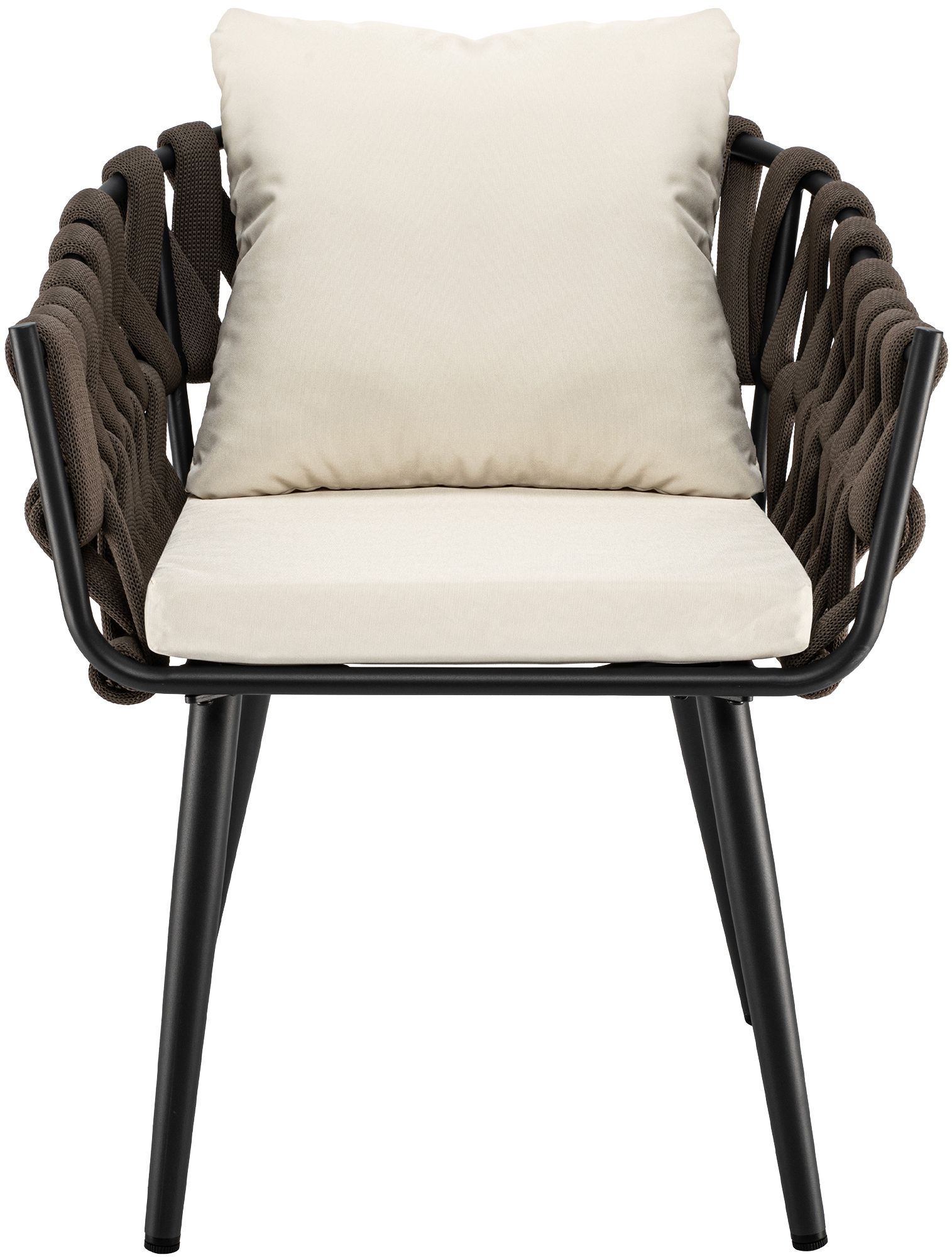 Fauteuil de jardin Naxos taupe avec coussin d'assise