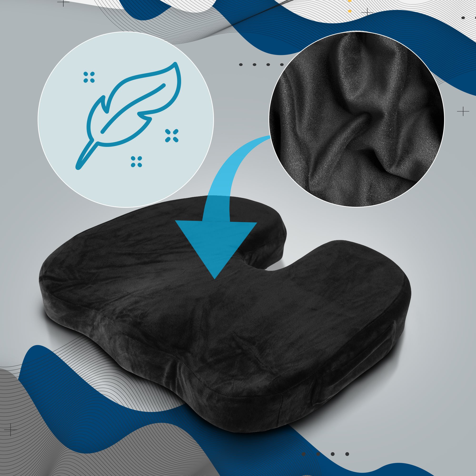 Coussin de siège érgonomique pour le soulagement de la pression