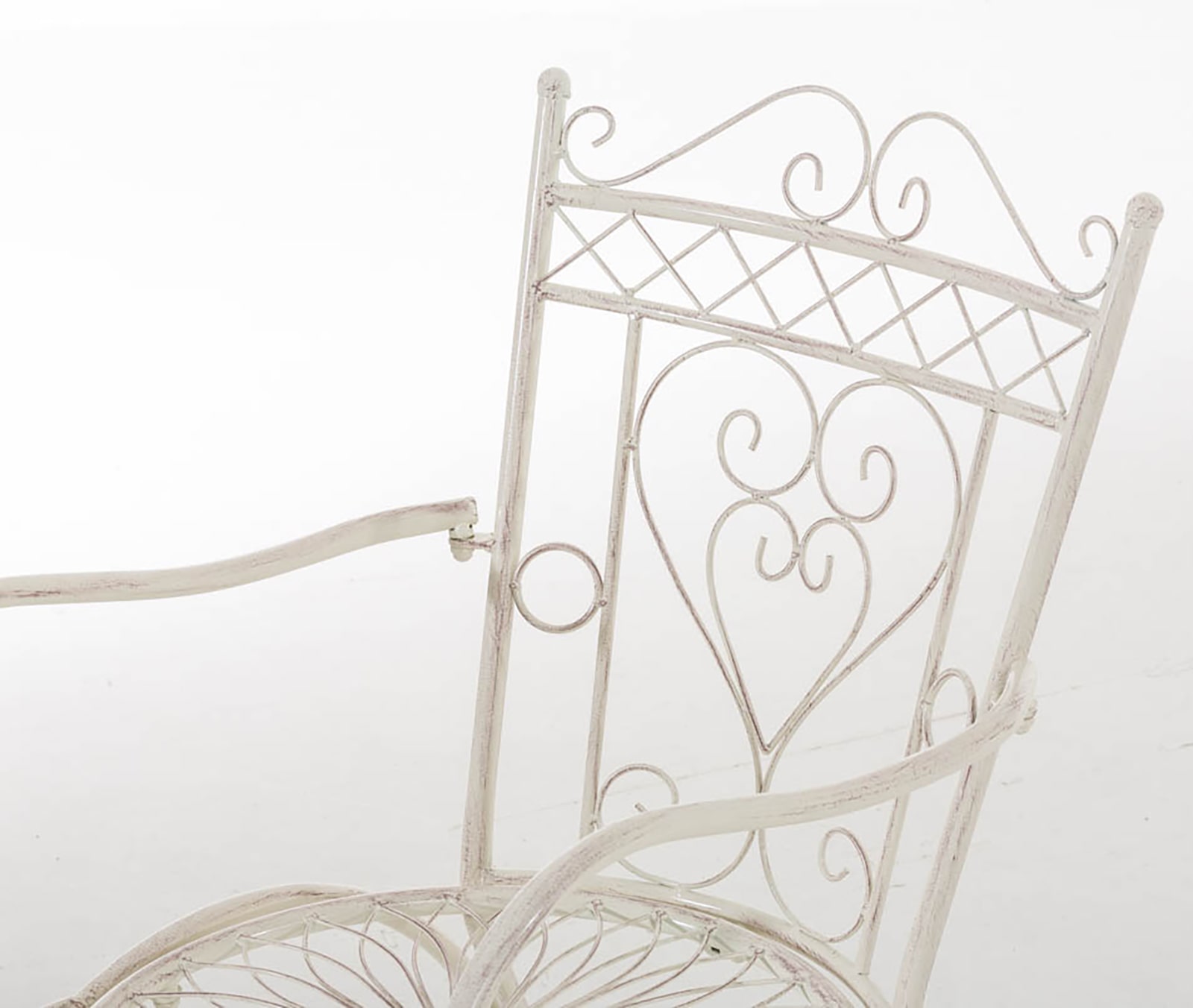 Lot de 2 Chaises de jardin Sheela en fer avec accoudoirs et repose-pieds
