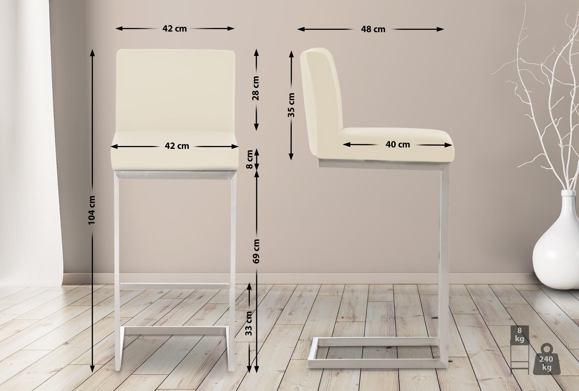 Ensemble de 2 tabourets de bar Paros en similicuir