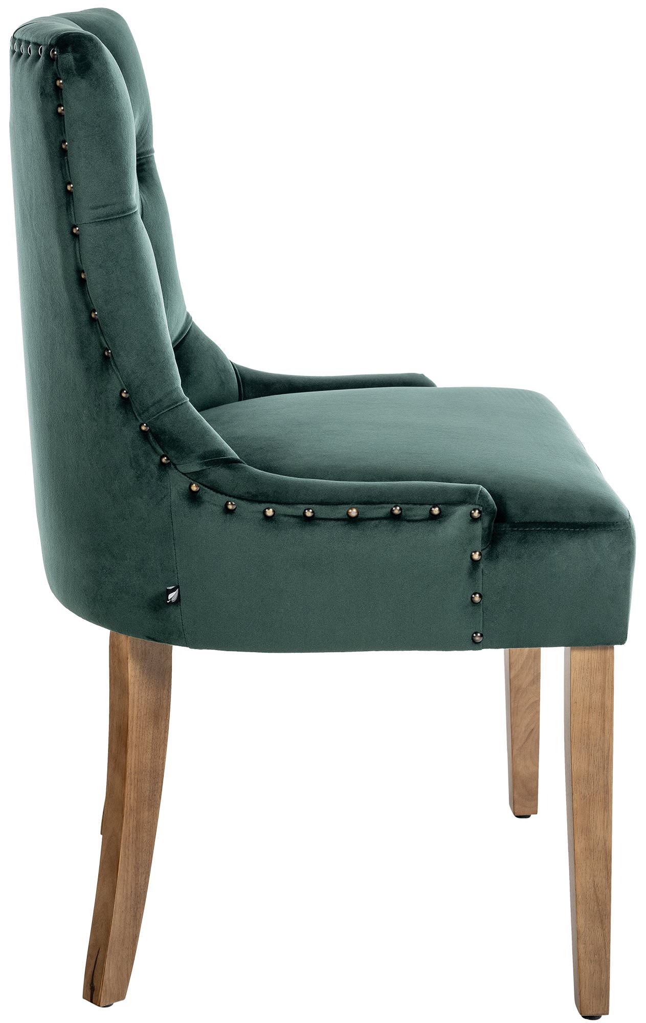 Chaise de salle à manger Aberdeen en Velours avec Piètement en bois d'hévéa