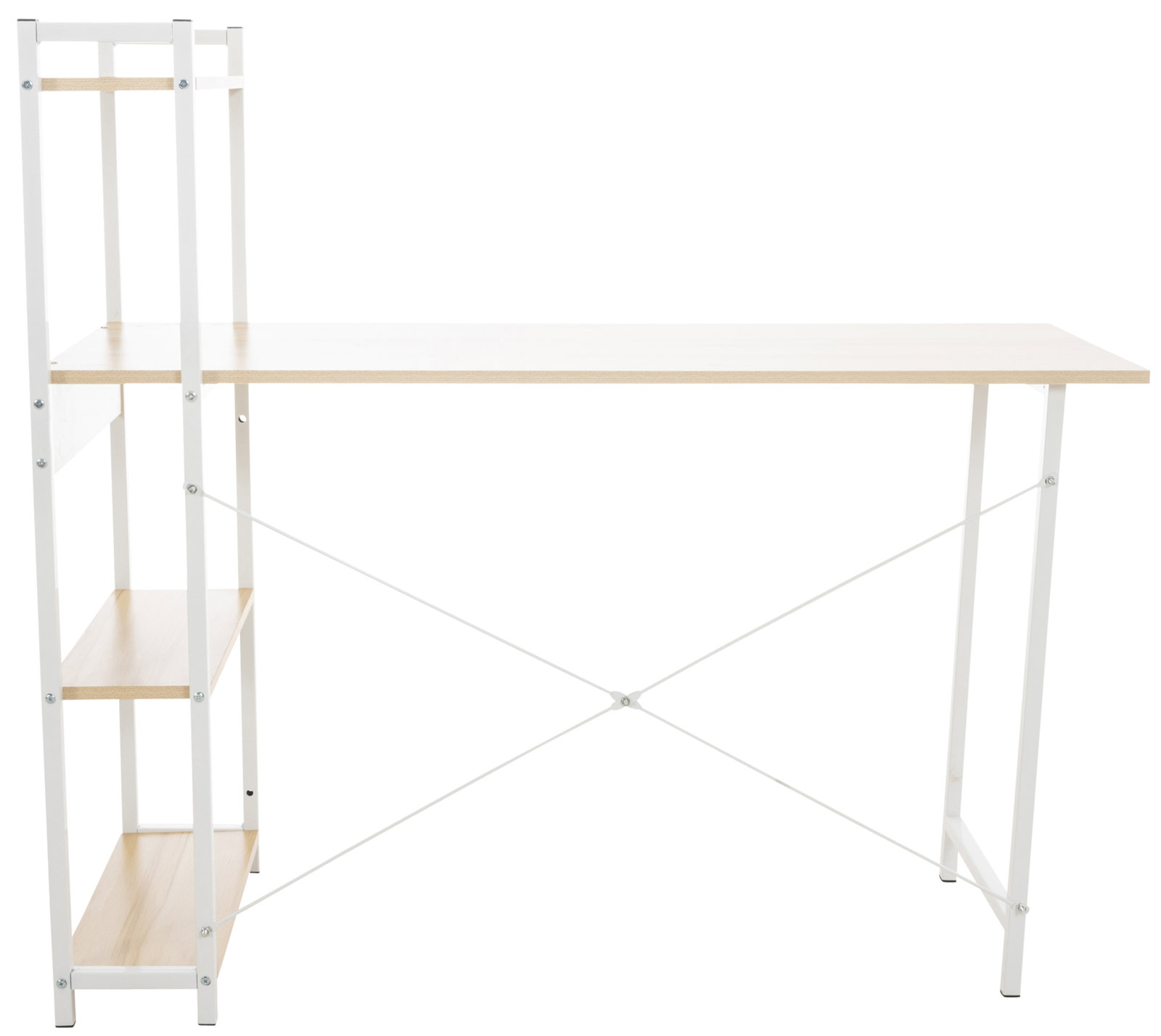 Bureau Poe avec Plateau en MDF Cadre en Tubes d'acier et Colonne de rangement
