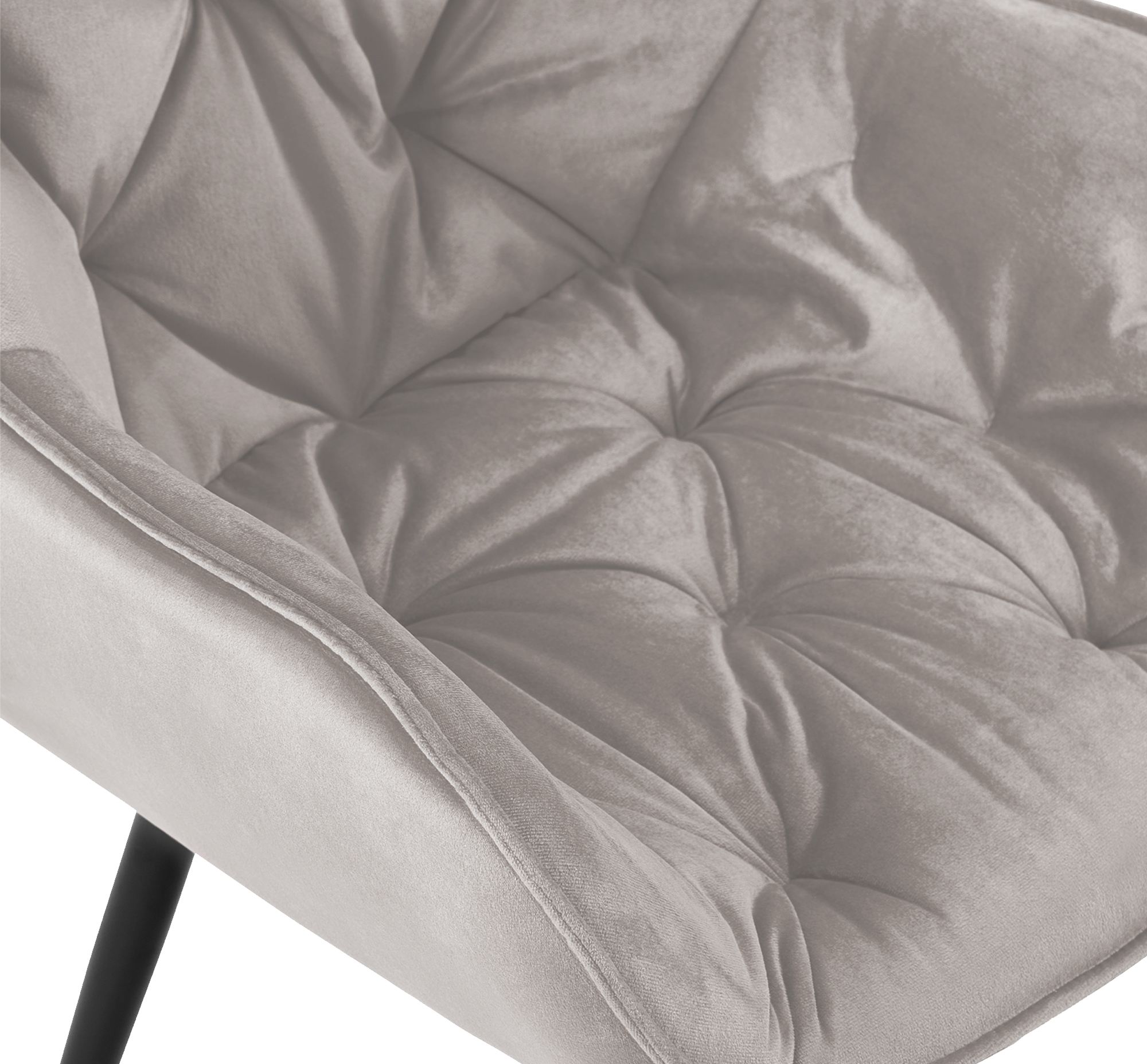 Chaise de salle à manger Tanna en Velours avec Piètement en Métal noir