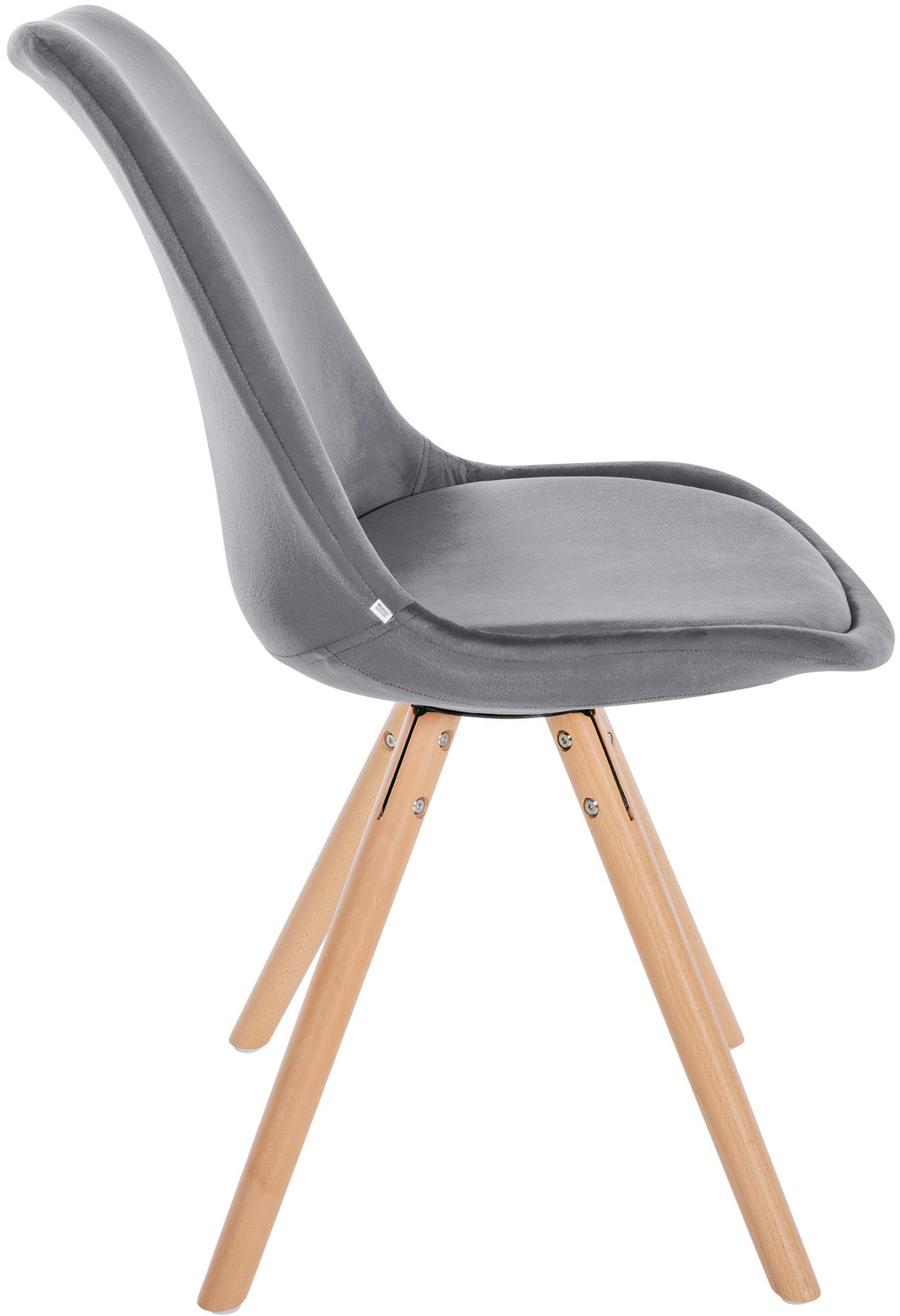 Lot de 4 chaises de salle à manger Sofia en velours Pieds en bois