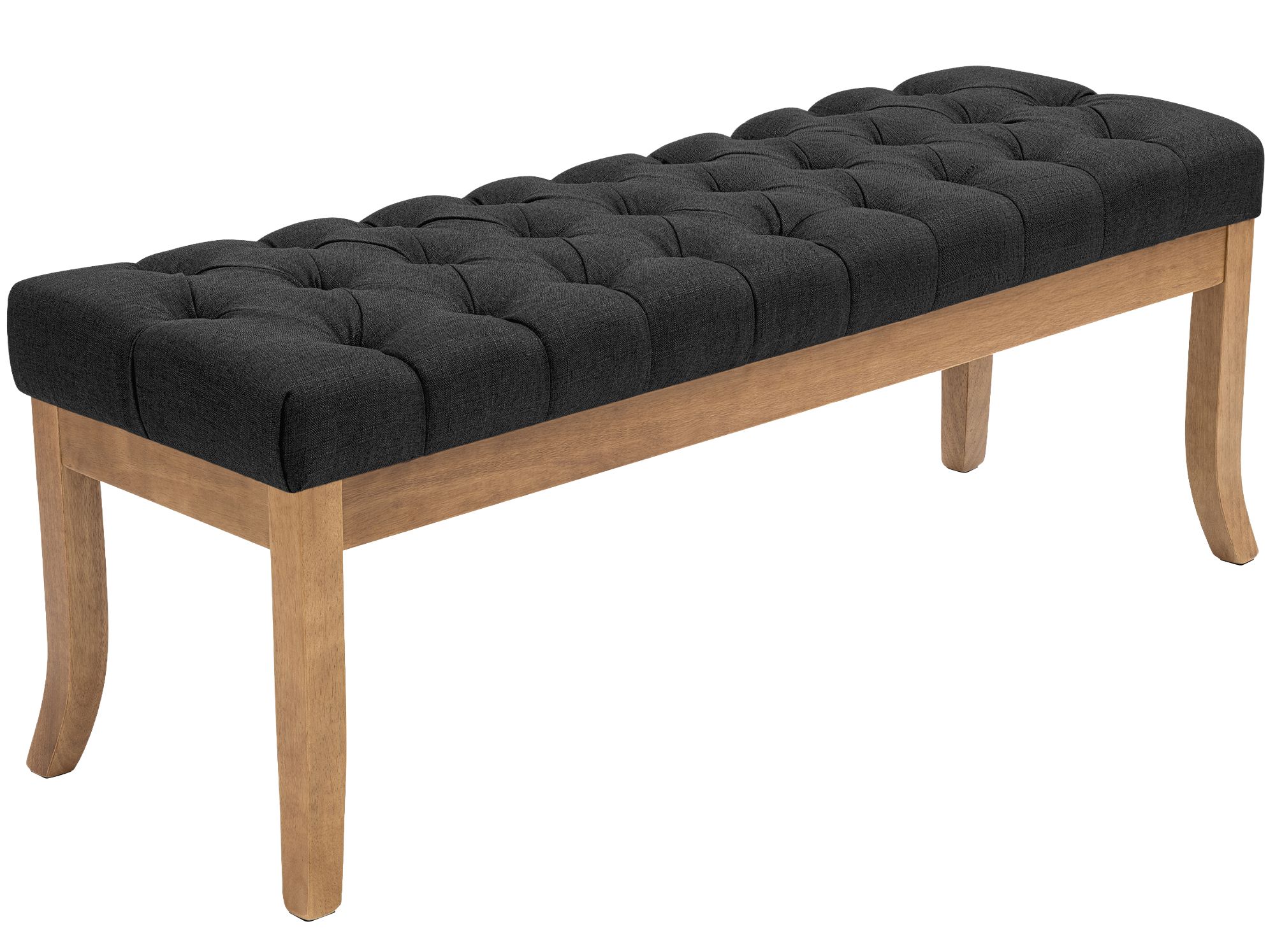 Banquette Ramses en tissu avec piètement en bois clair