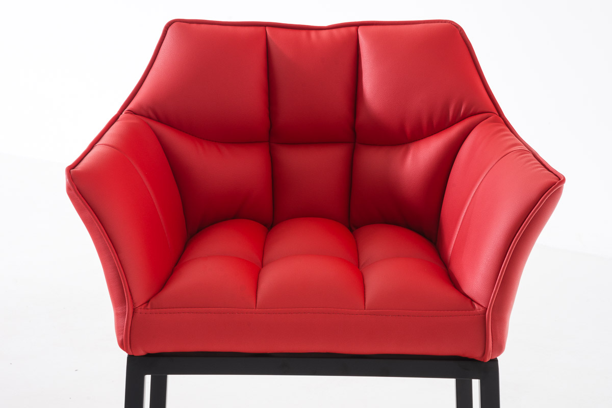 Ensemble de 2 tabourets de bar Damaso en similicuir avec piétement en métal