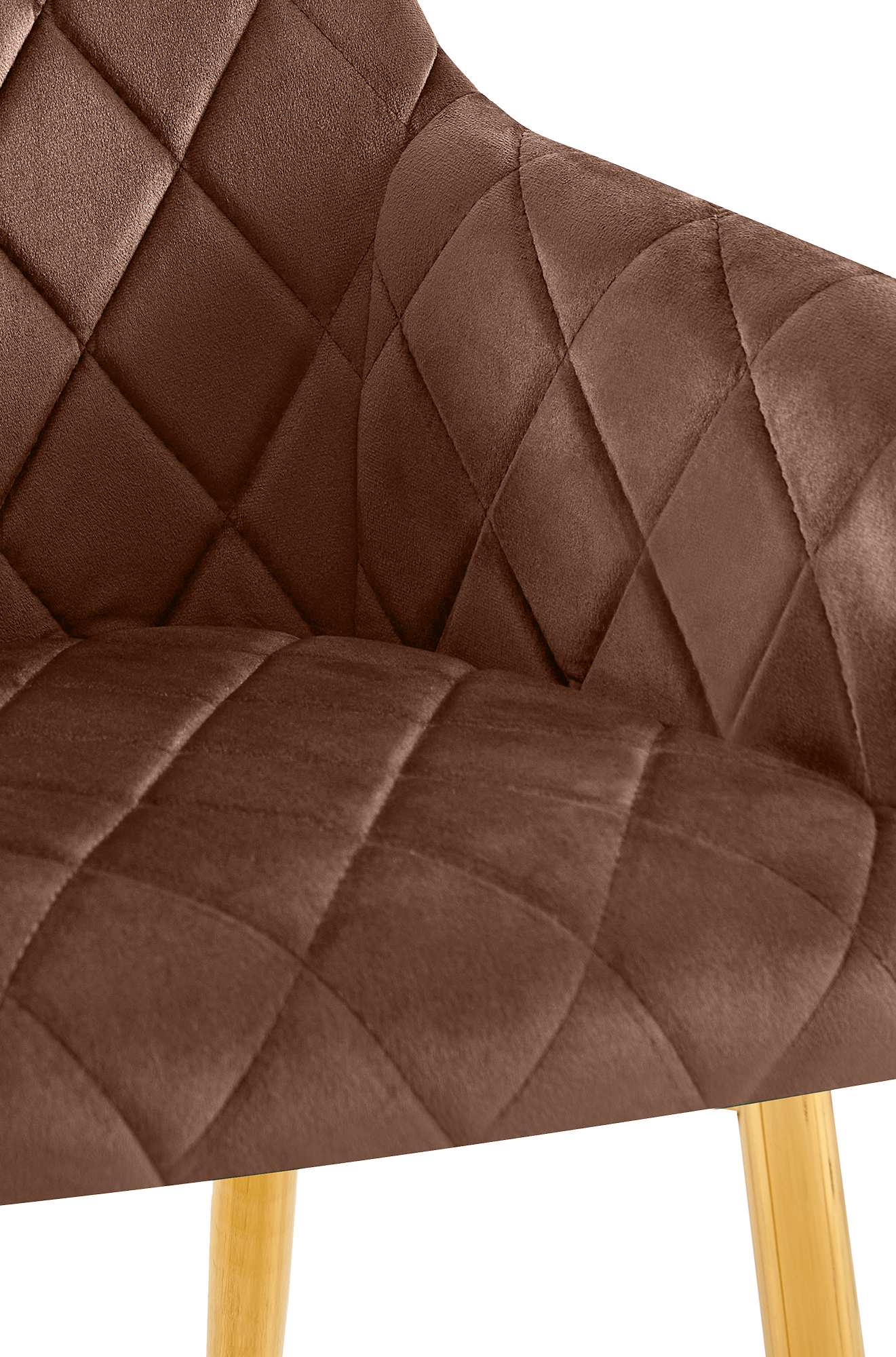 Lot de 2 chaises de salle à manger Monett velours