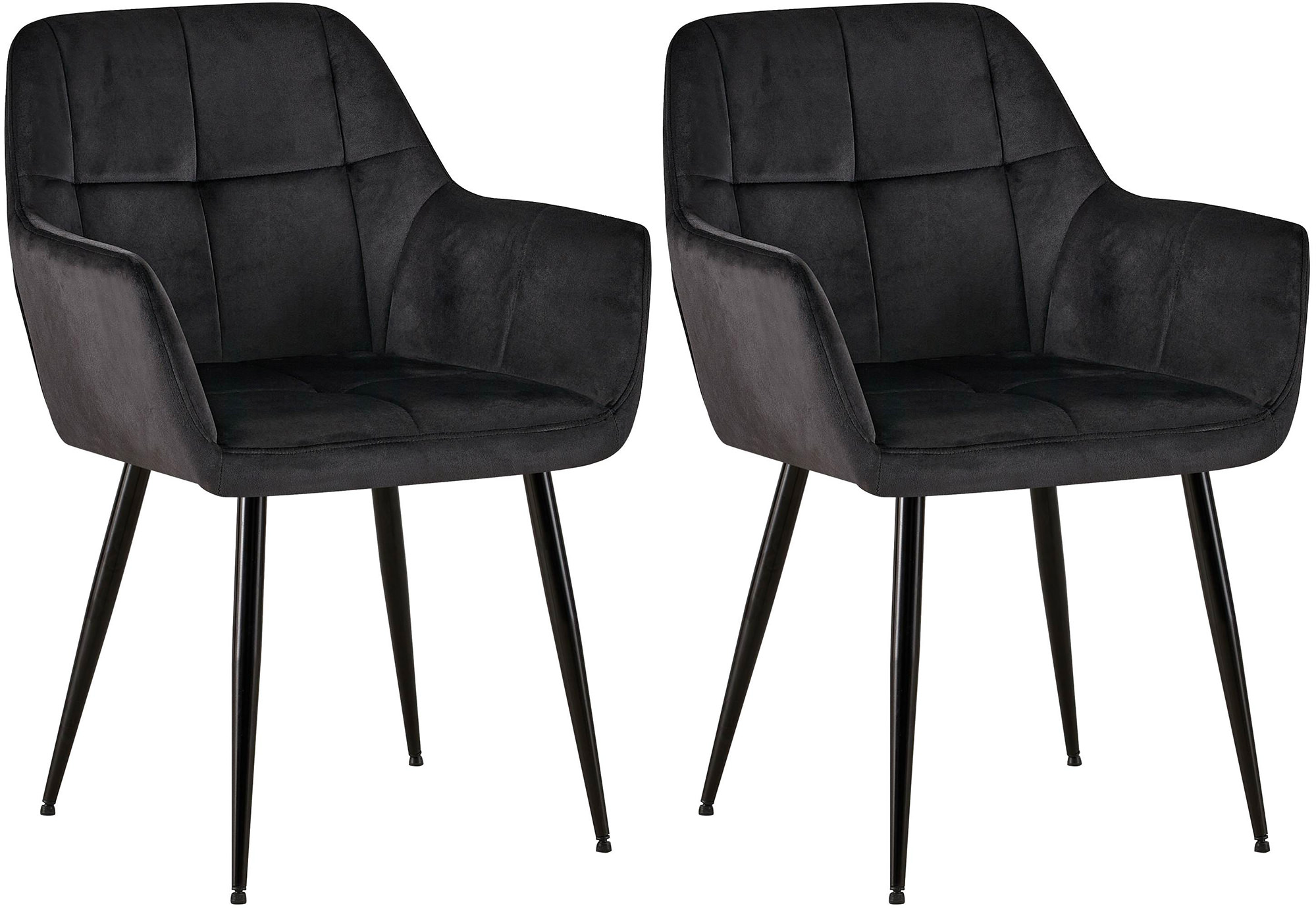 Lot de 2 chaises de salle à manger Emia velours