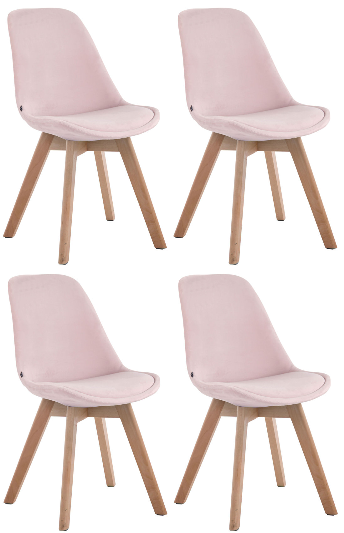 Lot de 4 Chaises de salle à manger Borneo V2 en velours