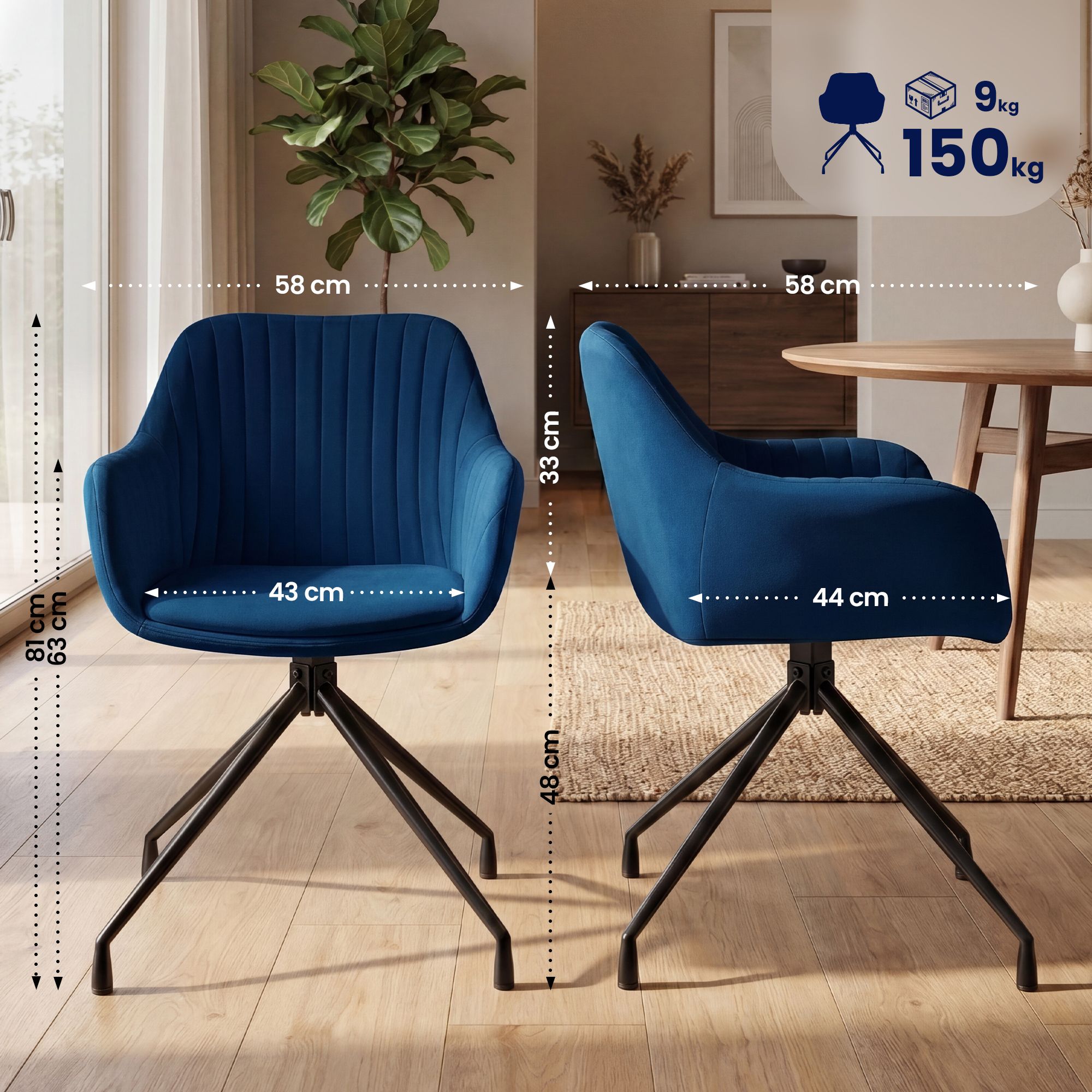 Lot de 2 chaises de salle a manger Novanis