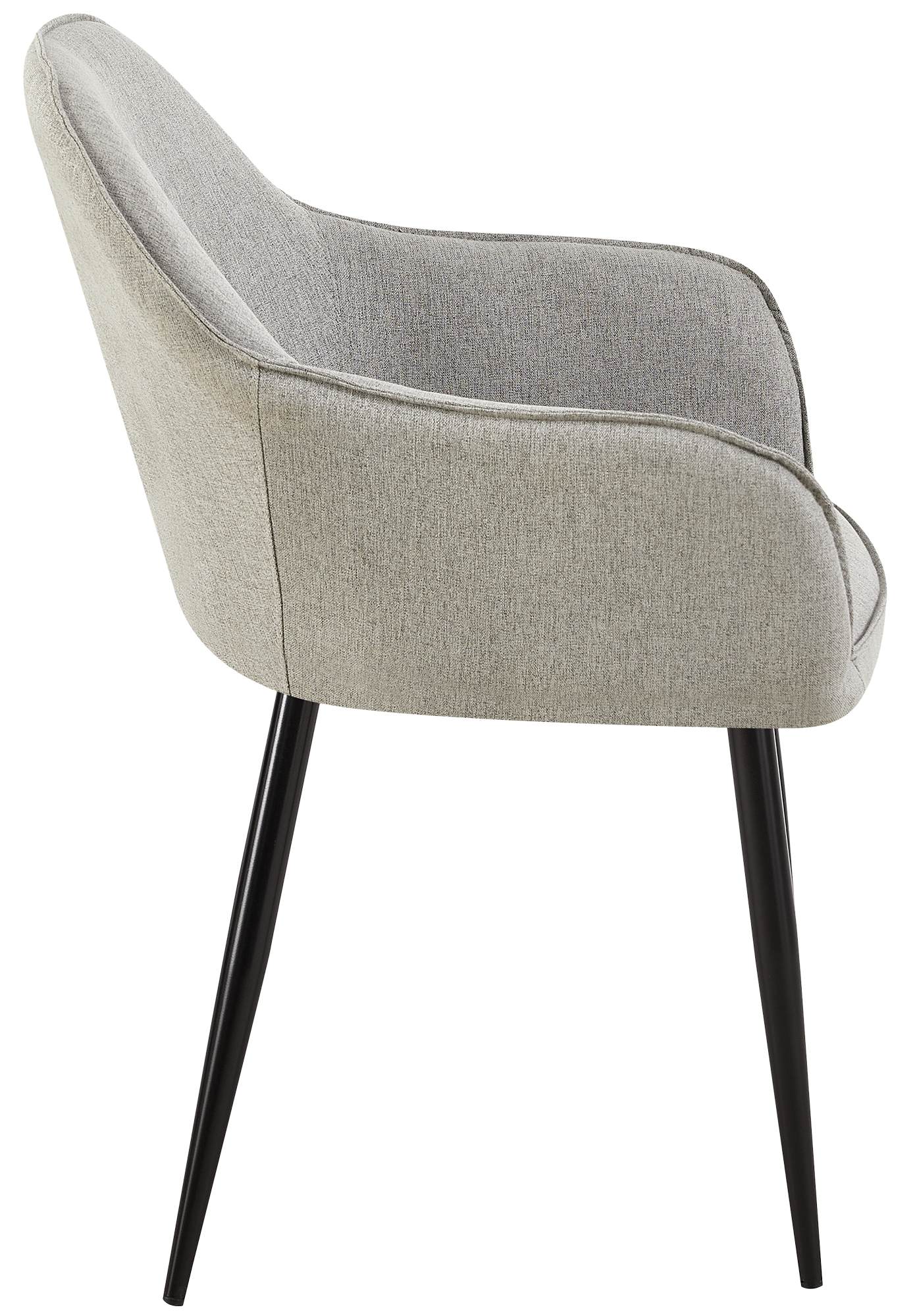 Chaise de salle à manger Boise en Tissu avec Piètement en Métal noir