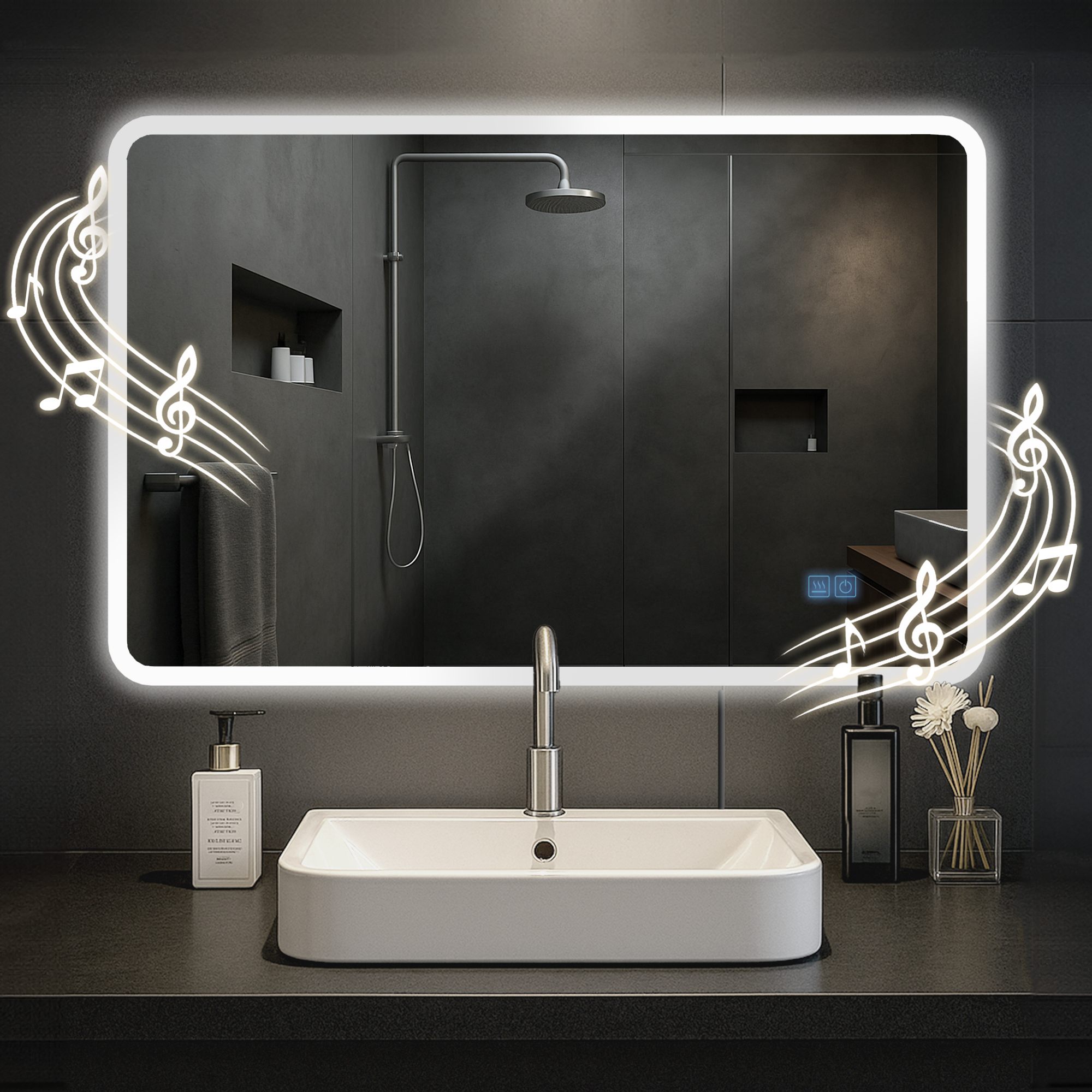 Miroir de salle de bain Jericho avec Bluetooth