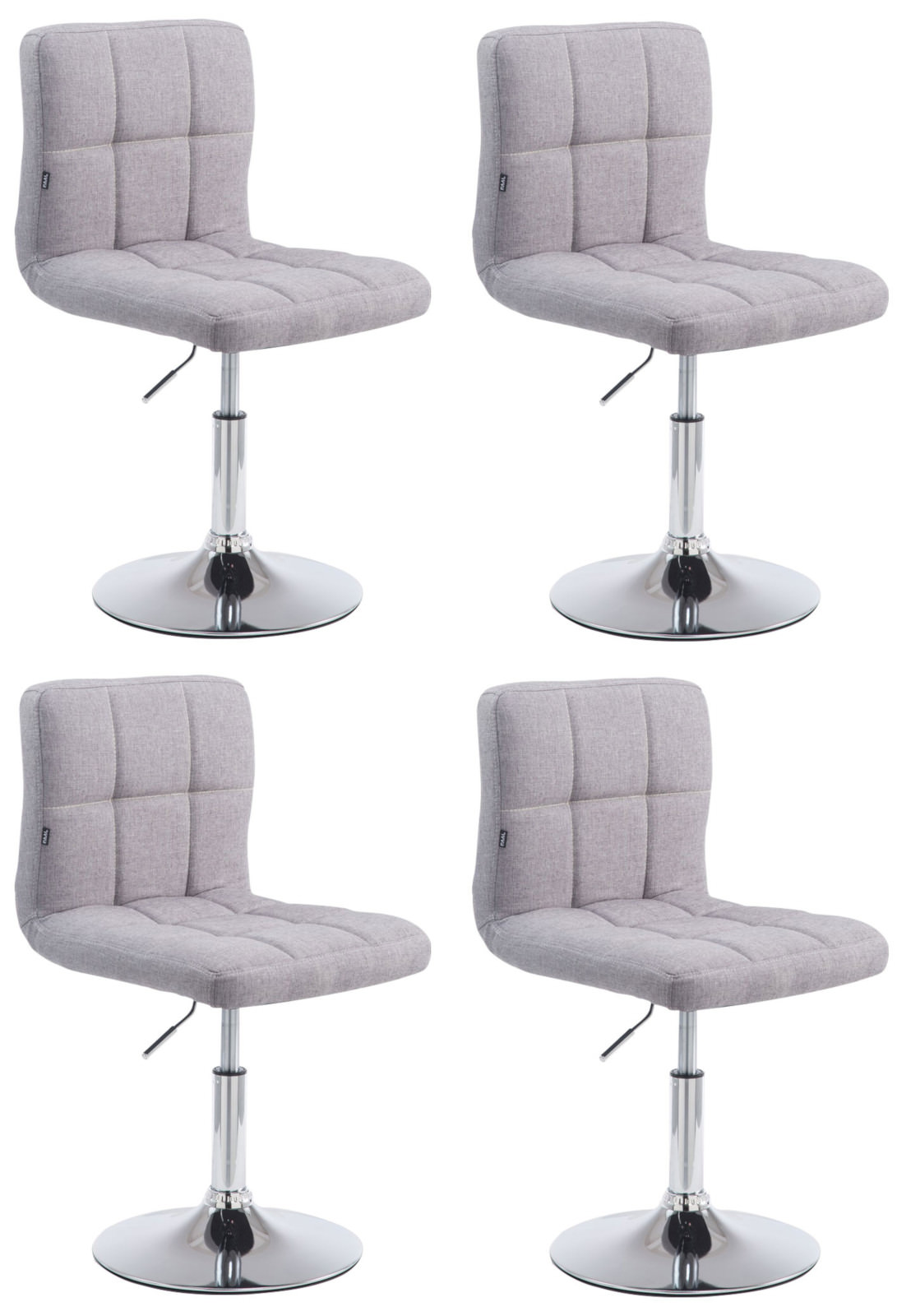 Lot de 4 chaises lounge Palma V2 en Tissu ajustable et pivotant