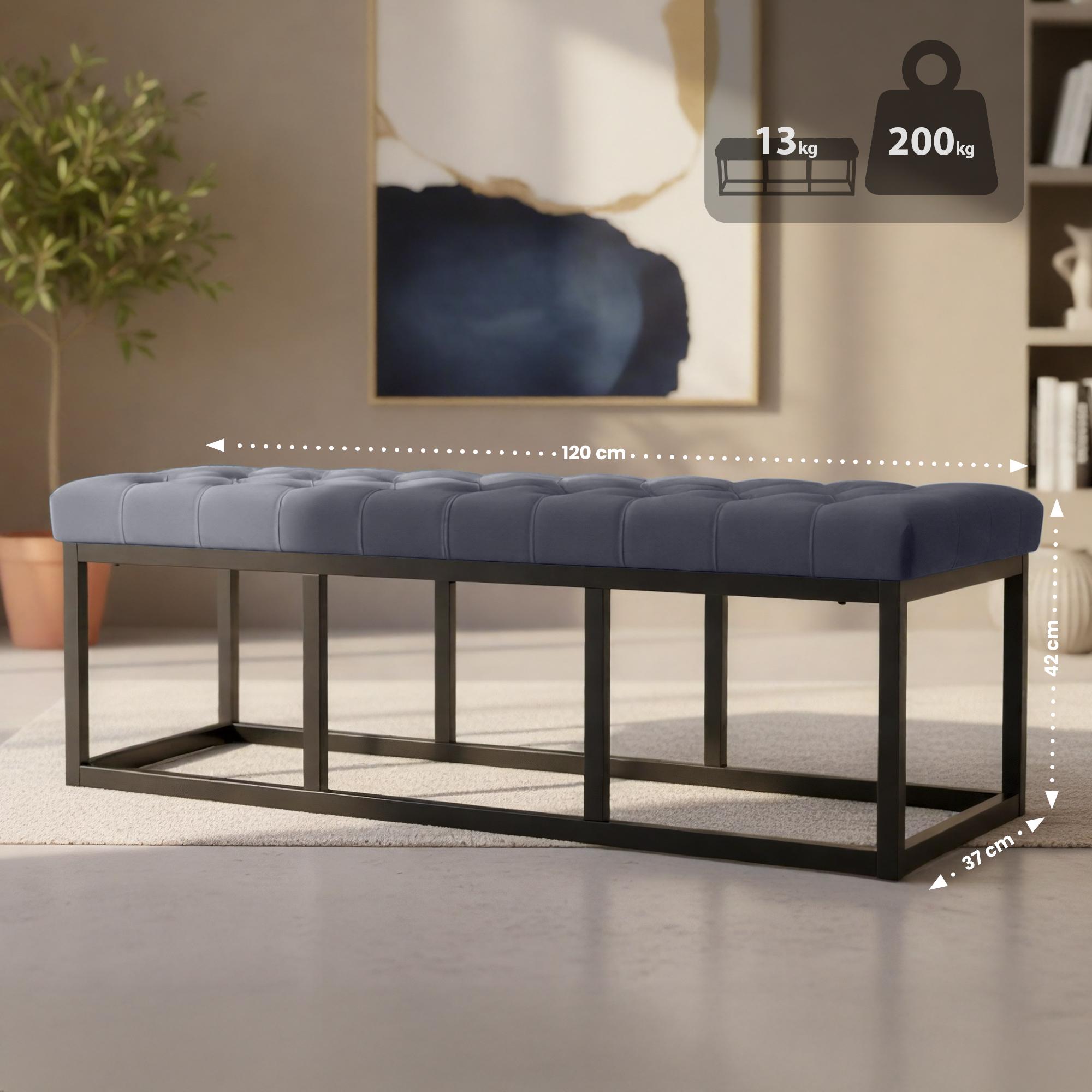 Banc Polson Velours Noir