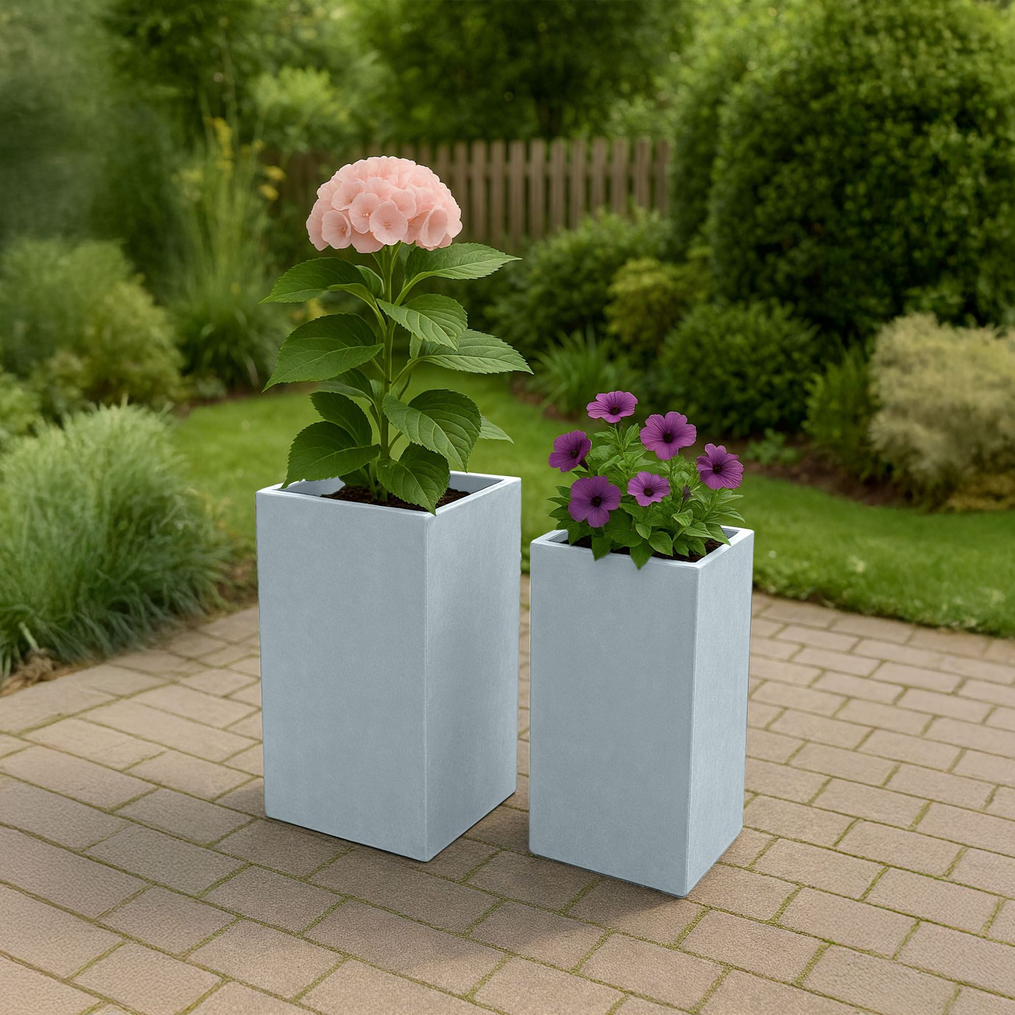 Set de 2 bacs à plantes carrés 3