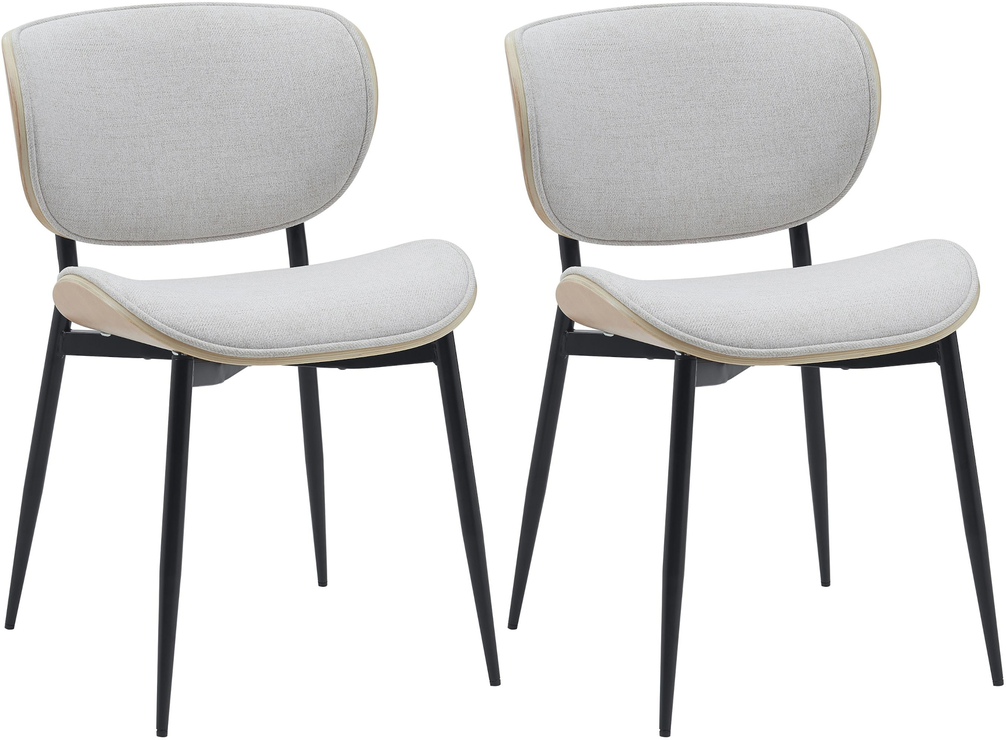 Lot de 2 chaises visiteurs Enid en similicuir ou en tissu