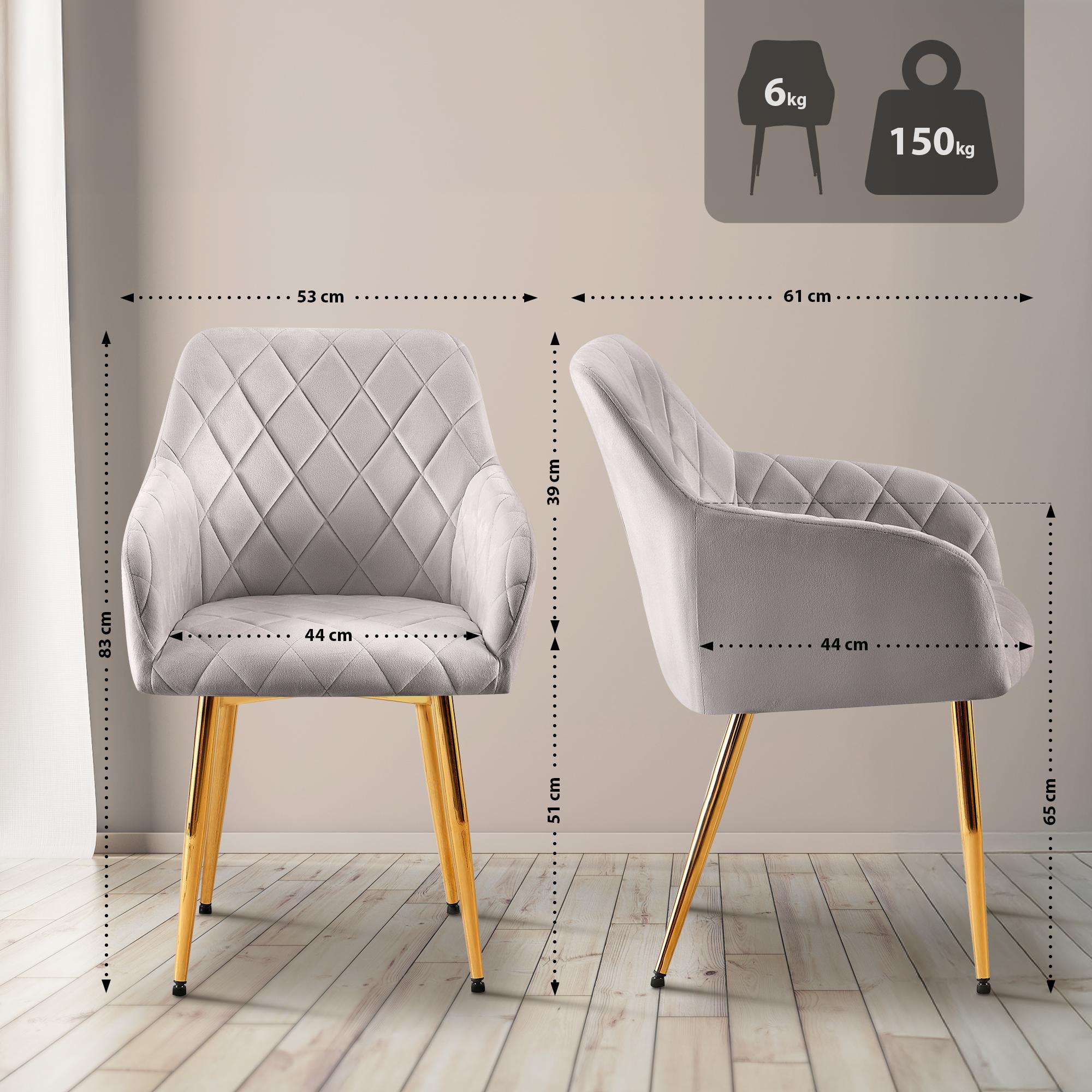 Chaise de salle à manger Monett Velours