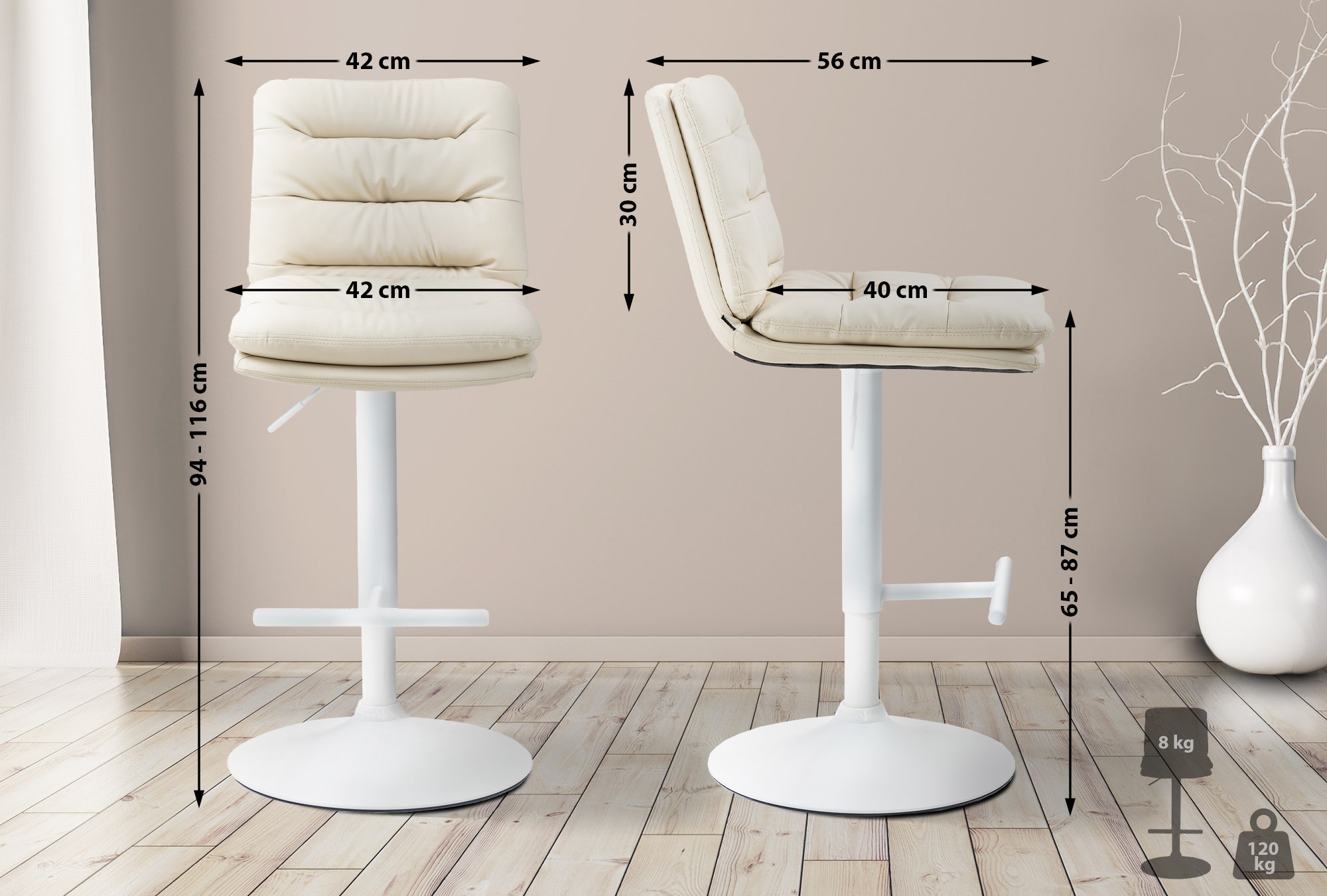Tabouret de bar Damar similicuir